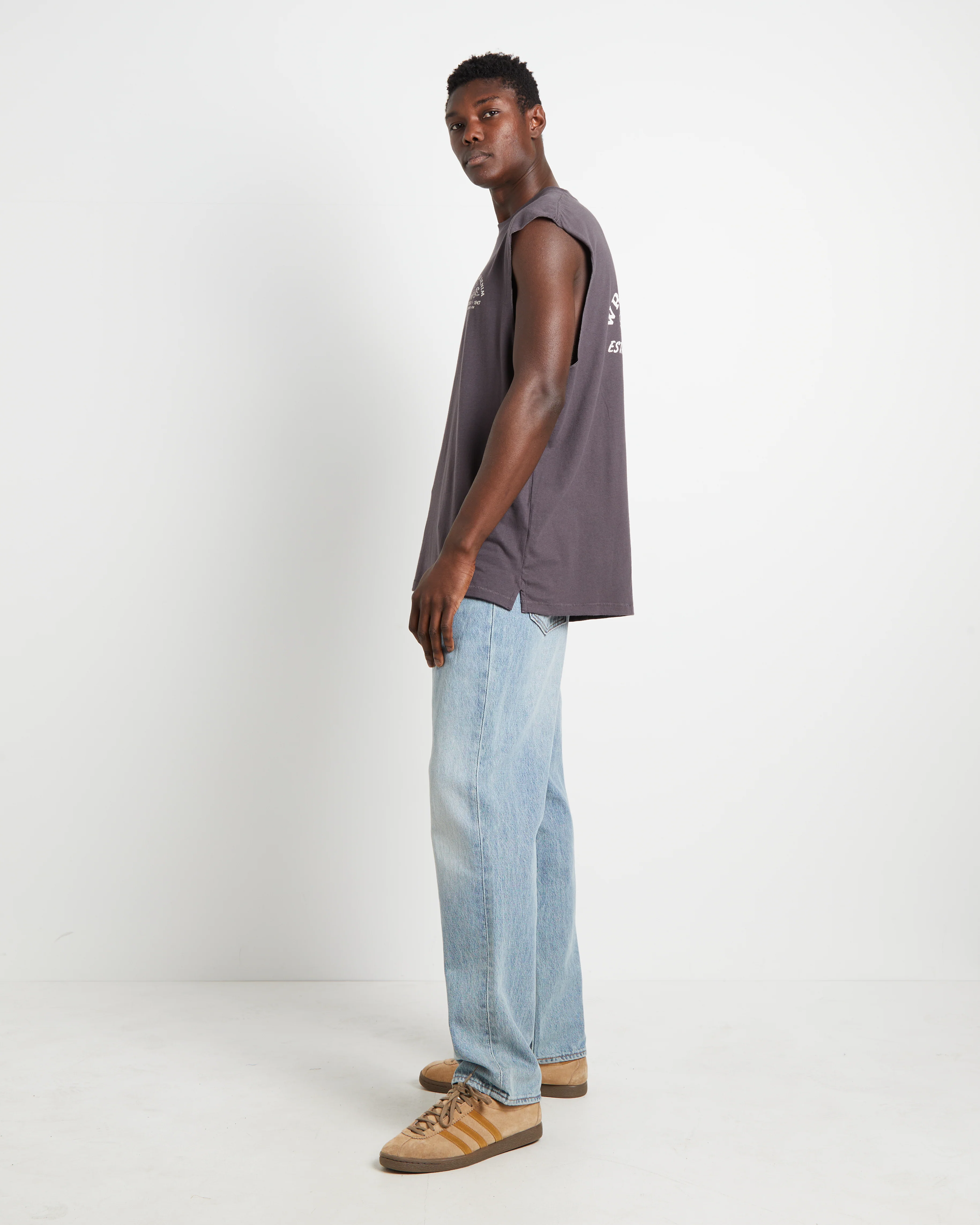 Serpent Stamp Muscle Tee in Slate Grey - Image 4