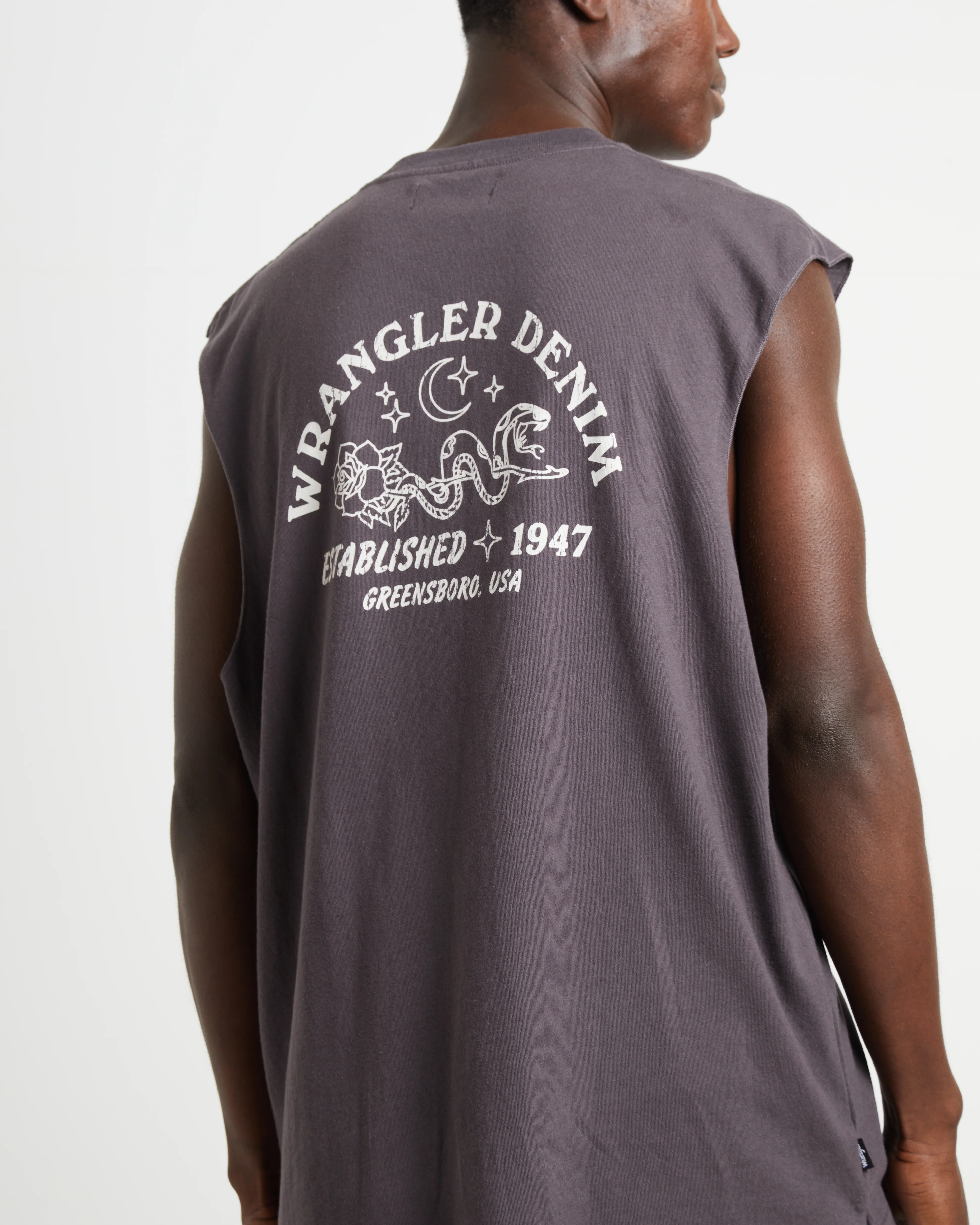 Serpent Stamp Muscle Tee in Slate Grey - Image 5