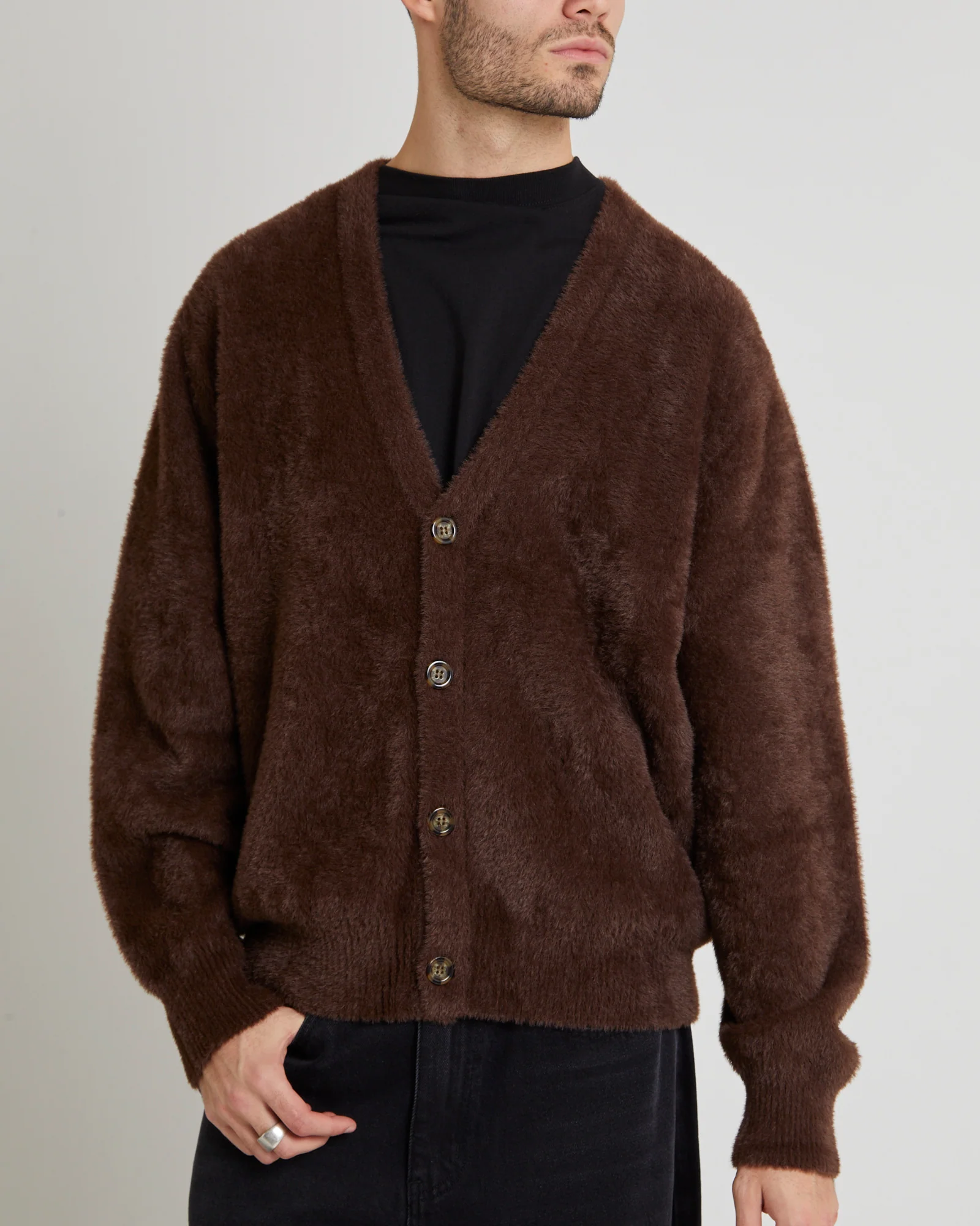 SHAG CARDIGAN BROWN - Image 5