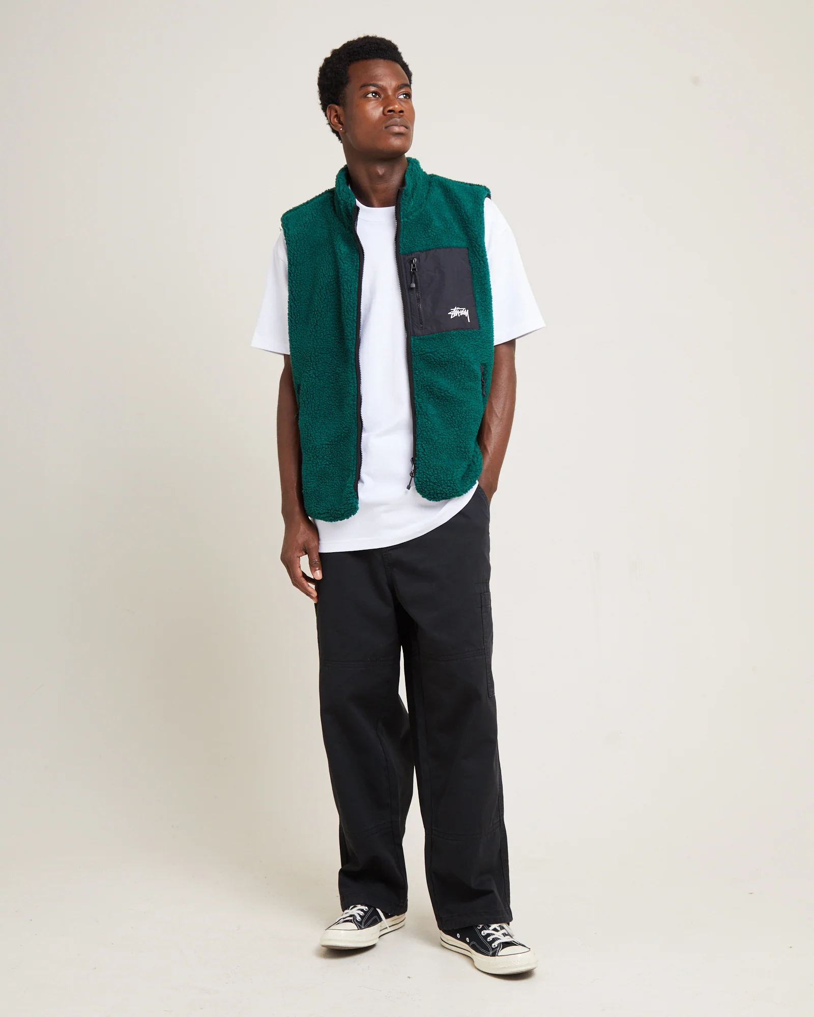 Sherpa Reversible Vest Teal - Image 4