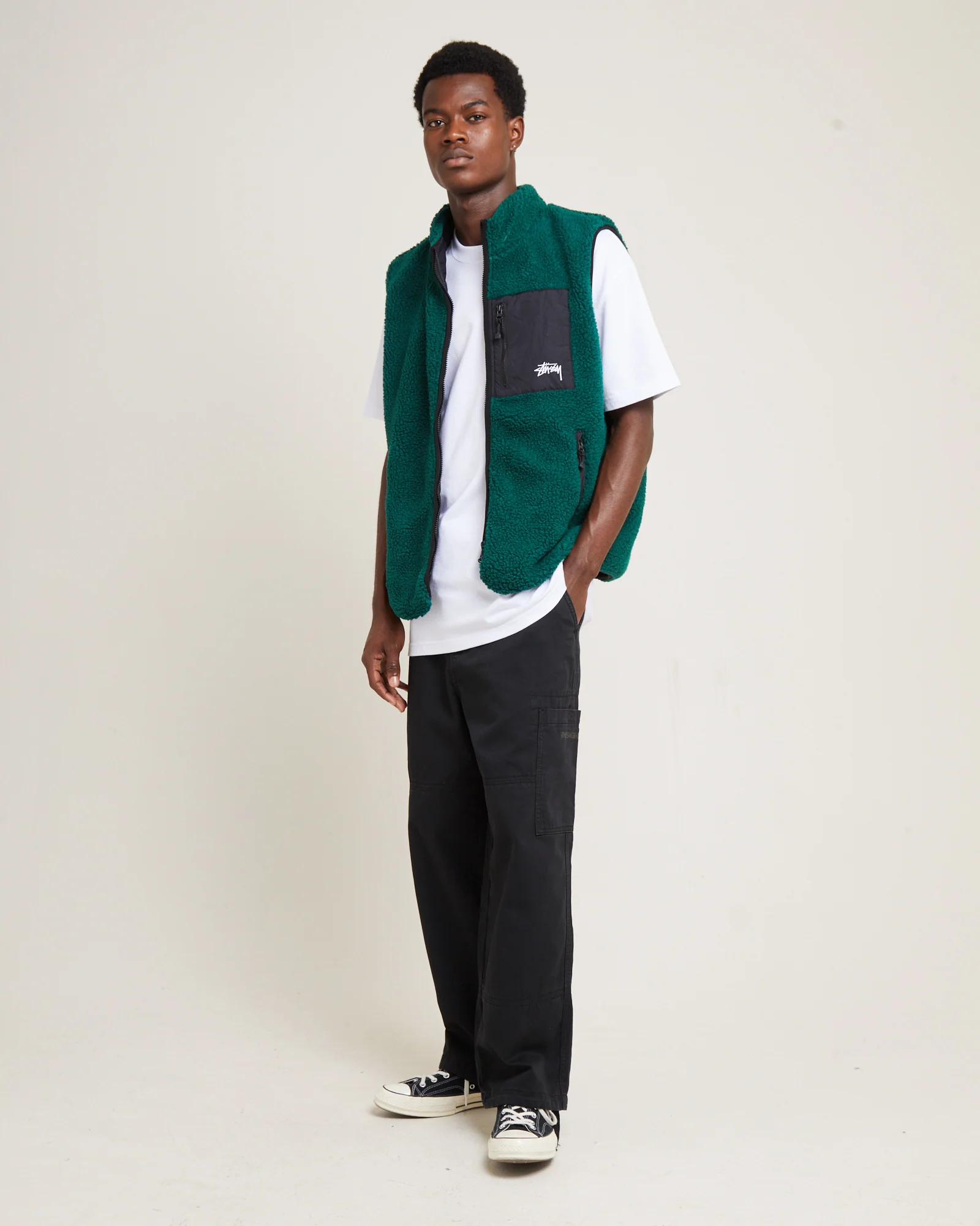 Sherpa Reversible Vest Teal - Image 5