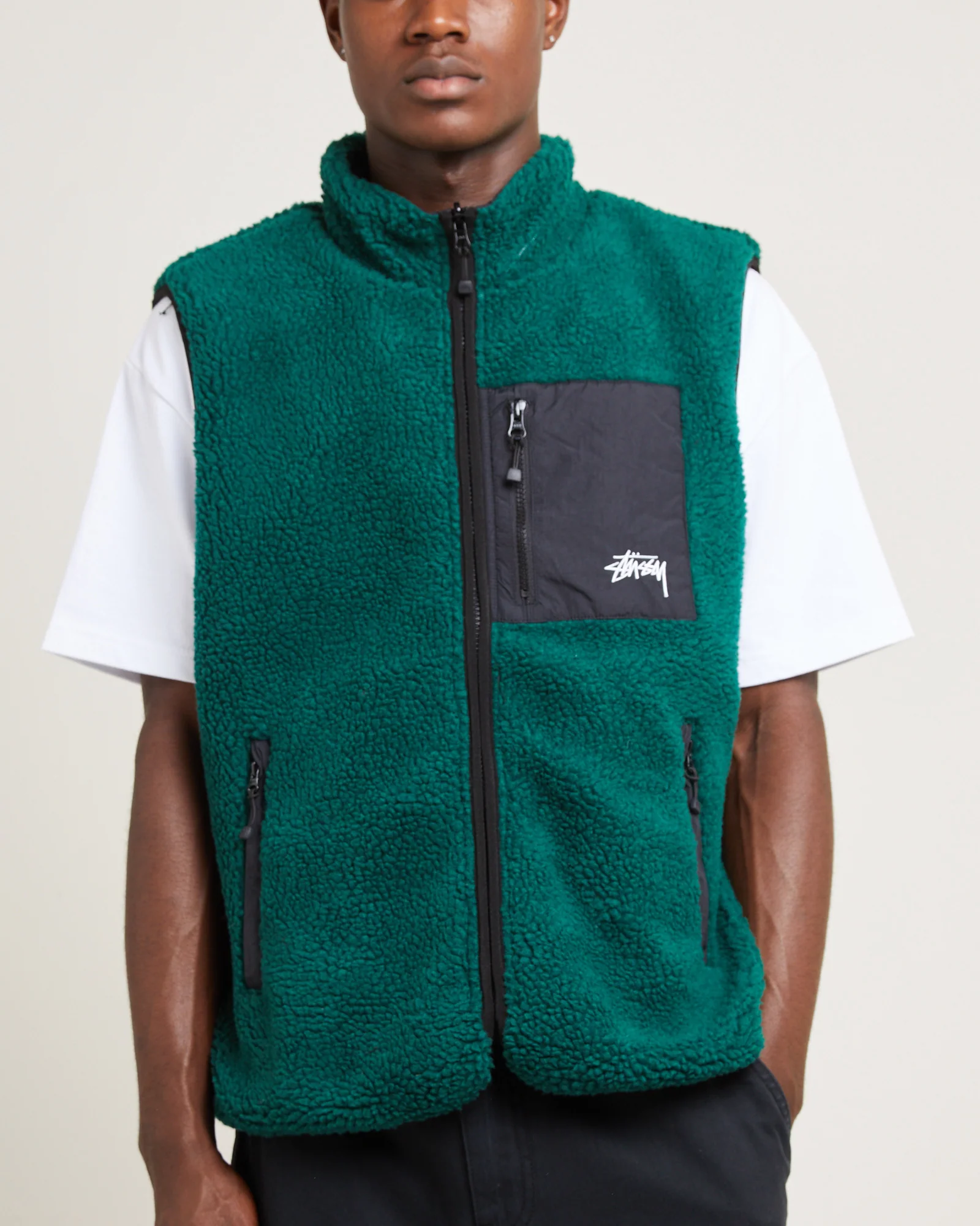 Sherpa Reversible Vest Teal - Image 6