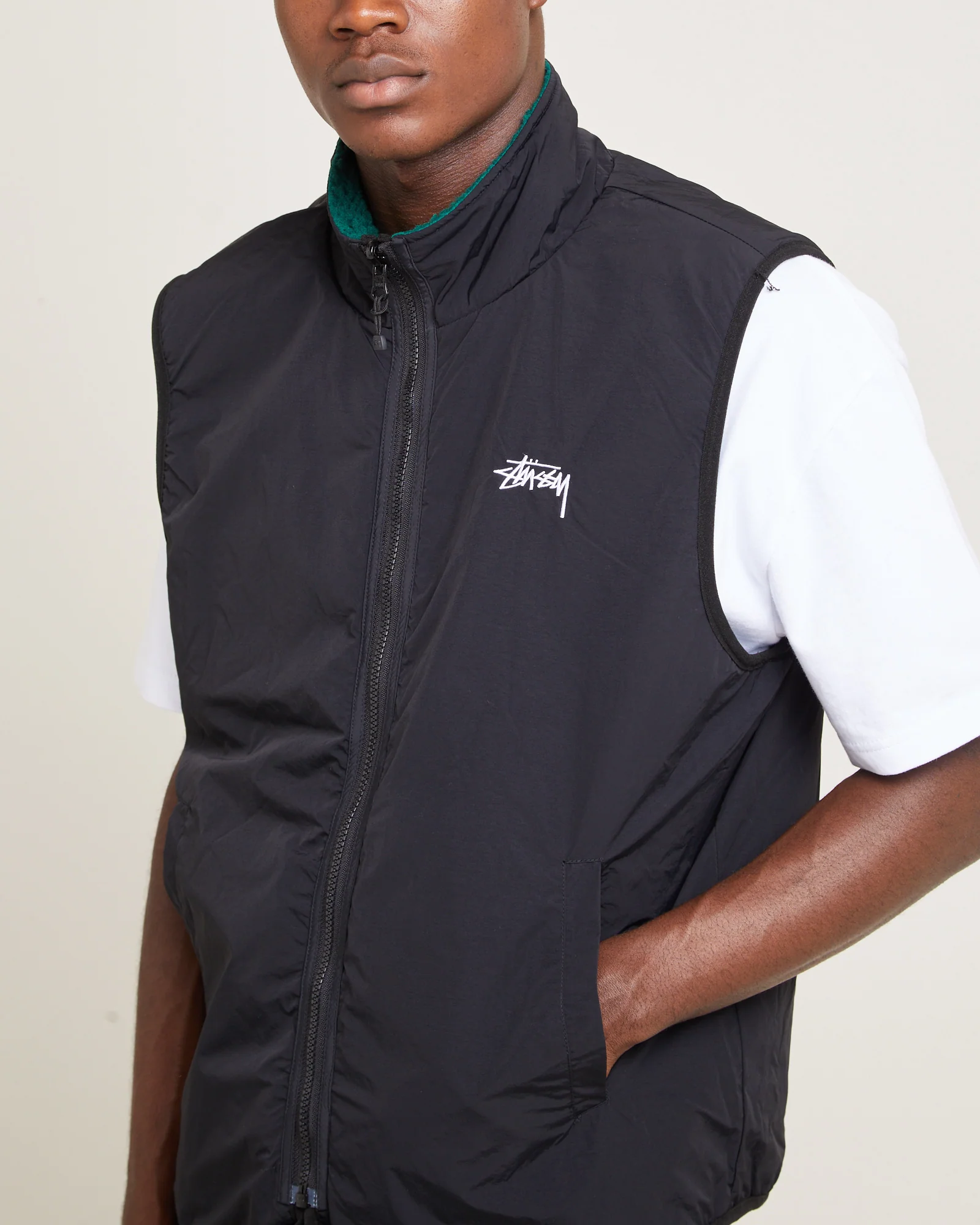 Sherpa Reversible Vest Teal - Image 7