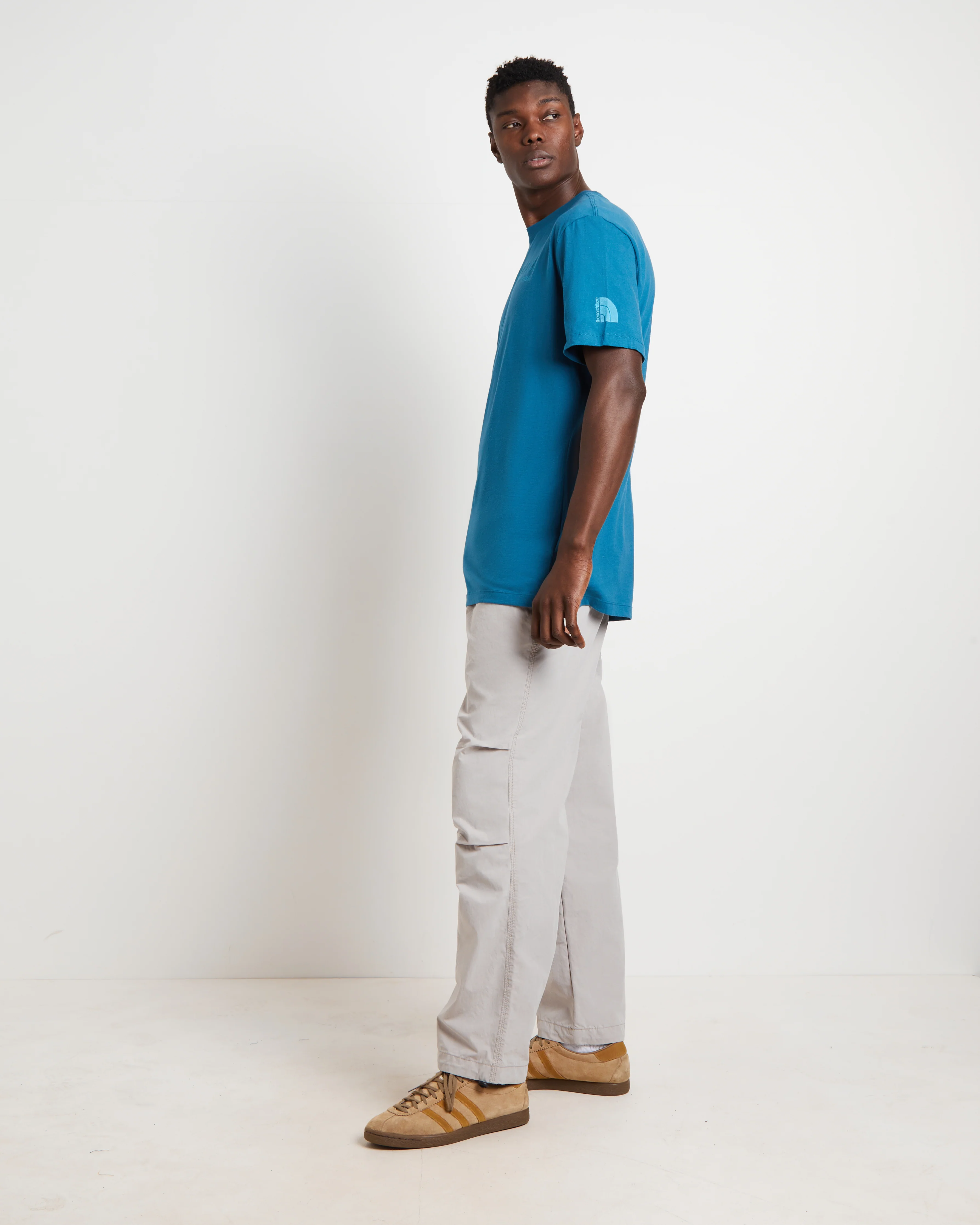 Short Sleeve Brand Proud T-Shirt in Blue Coral - Image 4