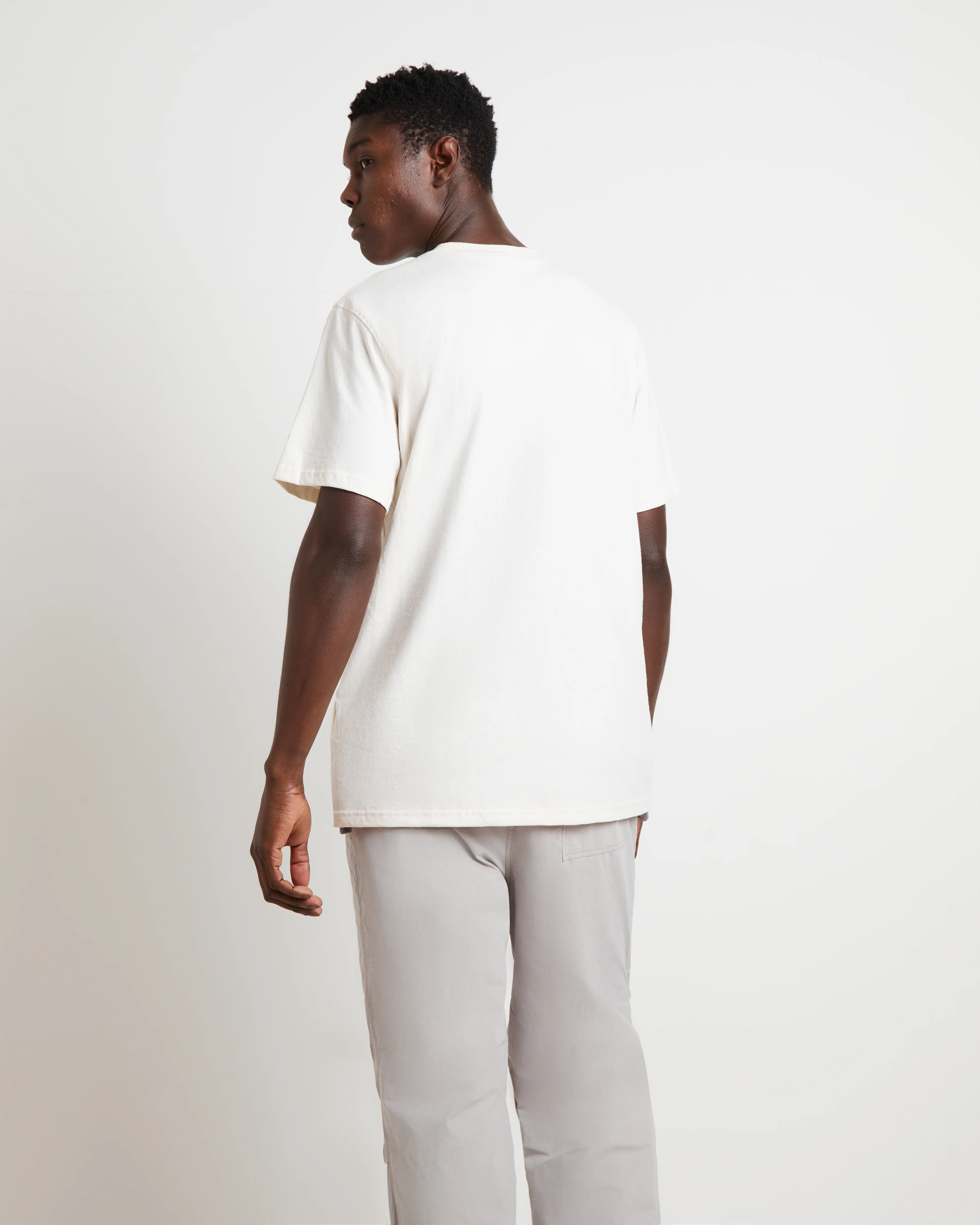 Short Sleeve Heritage Patch Pocket T-Shirt in Gardenia White - Image 2