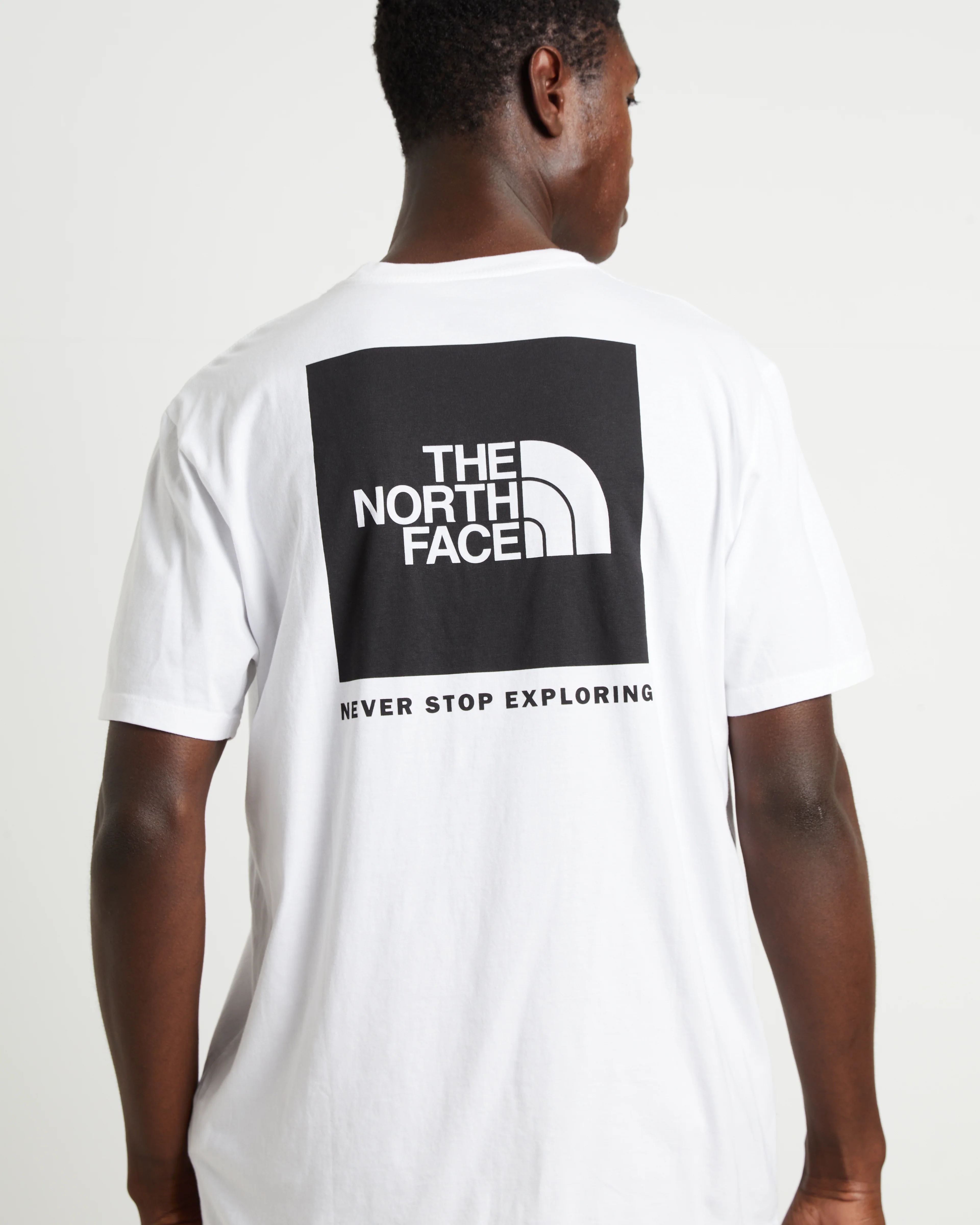 Short Sleeve Never Stop Exploring Box T-Shirt in White - Image 5