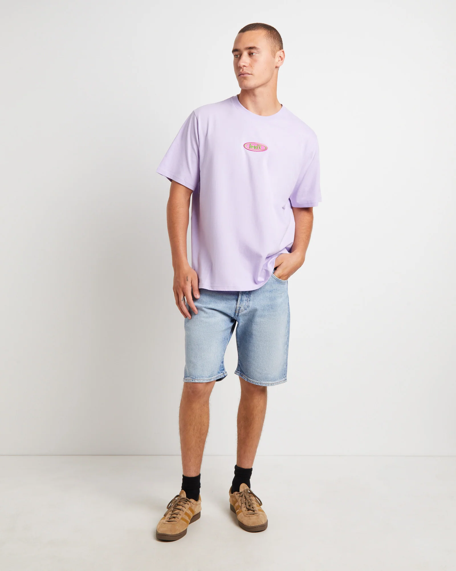 Short Sleeve Relaxed Fit T-Shirt in Purple Rose - Image 3