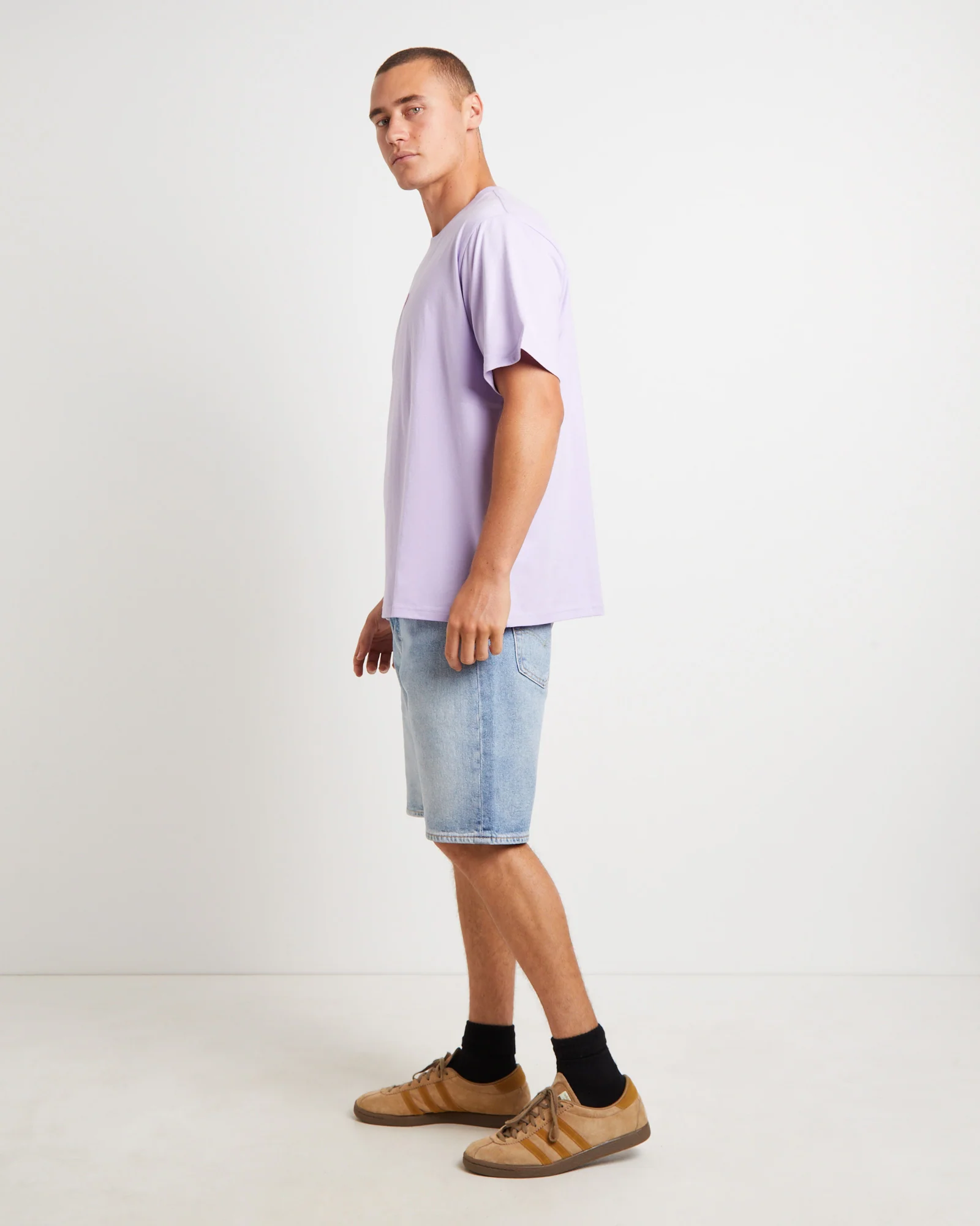 Short Sleeve Relaxed Fit T-Shirt in Purple Rose - Image 4