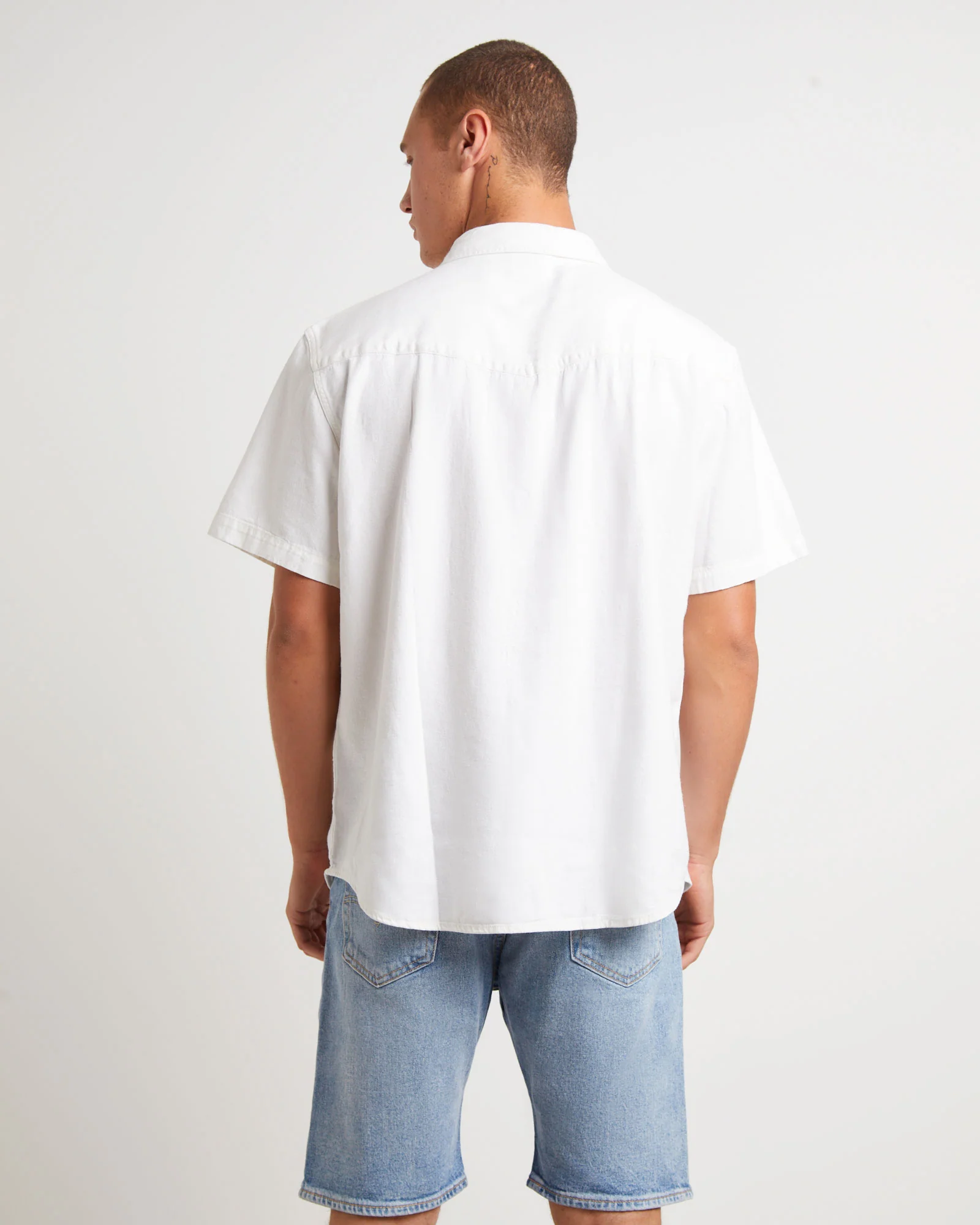 Short Sleeve Relaxed Fit Western Shirt in Newman Ecru - Image 2