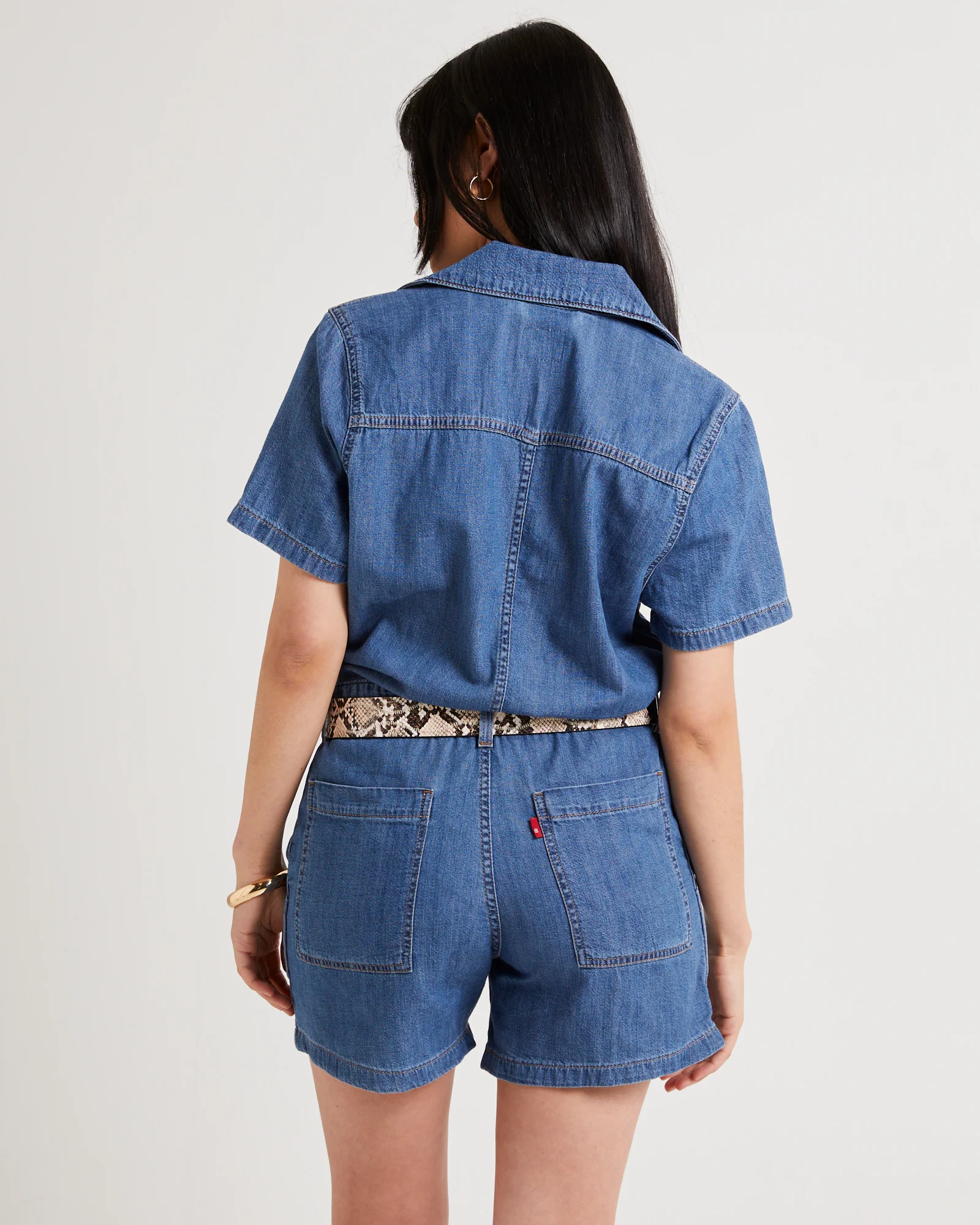 Shorts Sleeve Denim Heritage Romper - Image 4