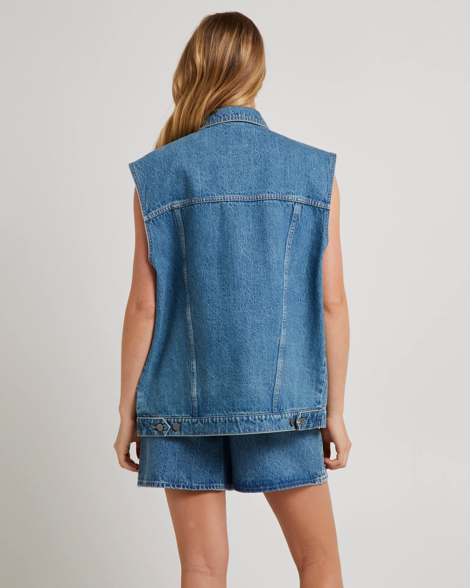 Signature Freya Oversized Denim Vest - Image 6