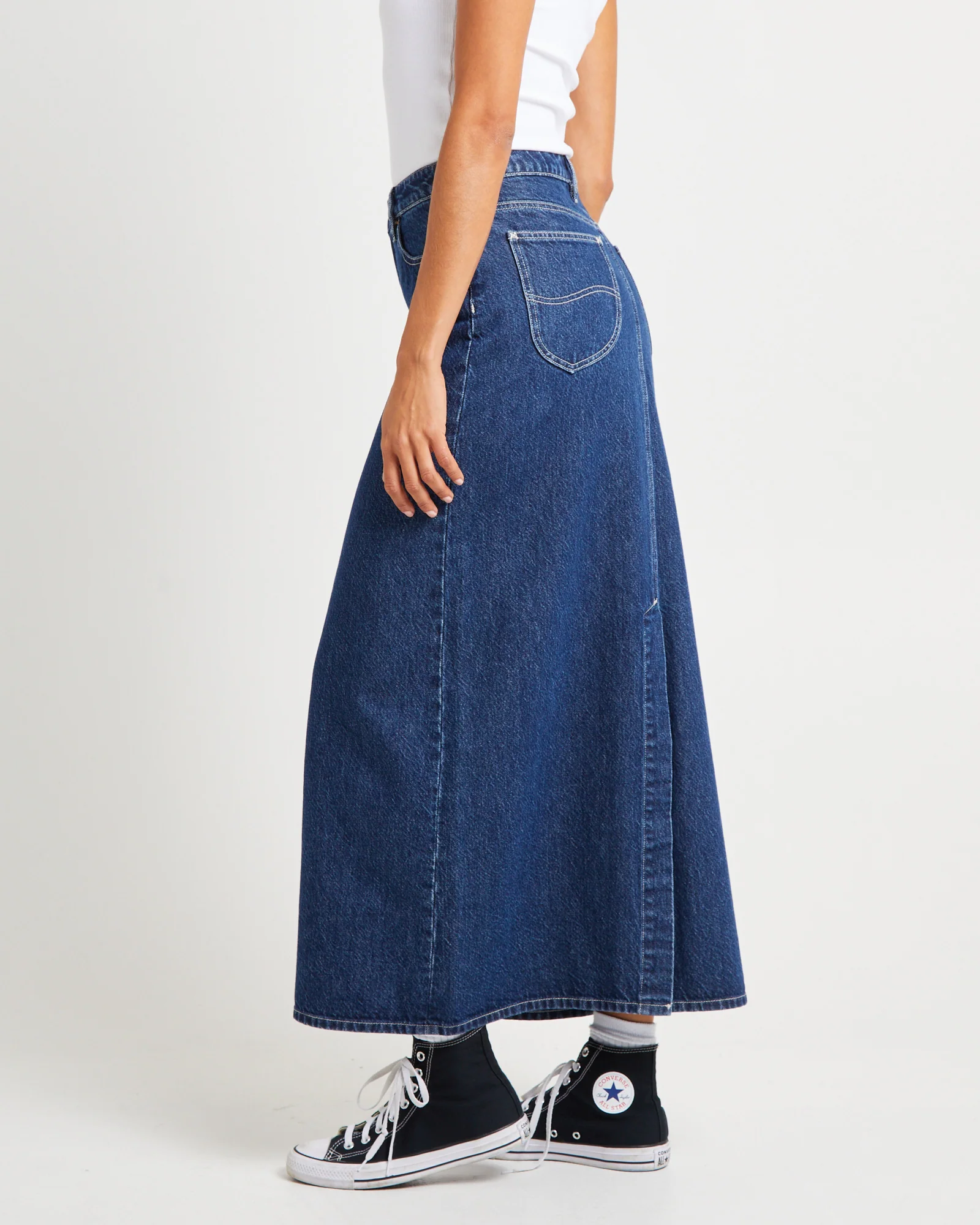 Signature Mid Denim Maxi Skirt Essentials Rinse - Image 4