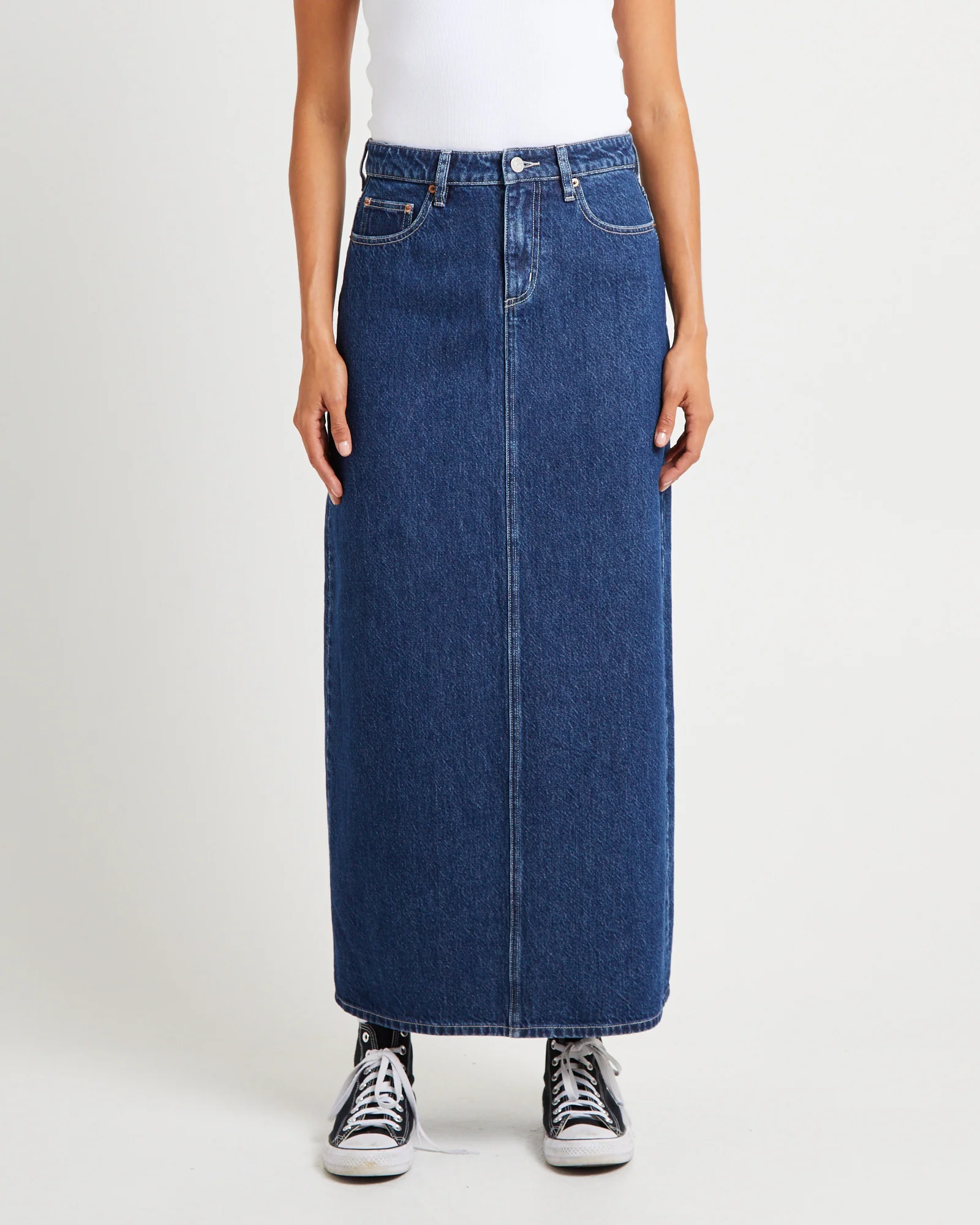 Signature Mid Denim Maxi Skirt Essentials Rinse - Image 6