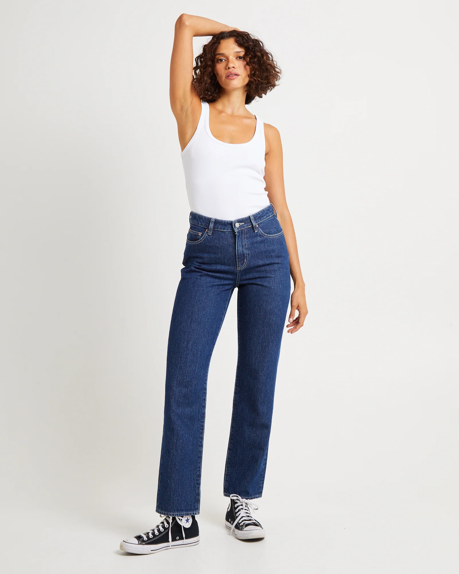 Signature Mid Slim Straight Denim Jeans Essential Rinse - Image 3