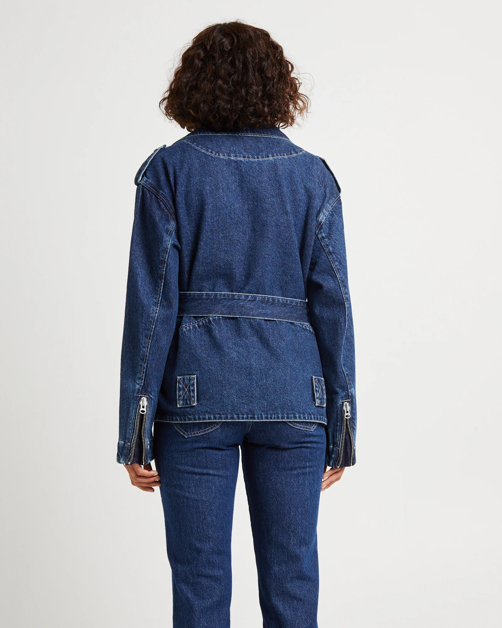 Signature Oversized Biker Denim Jacket Essential Rinse - Image 2