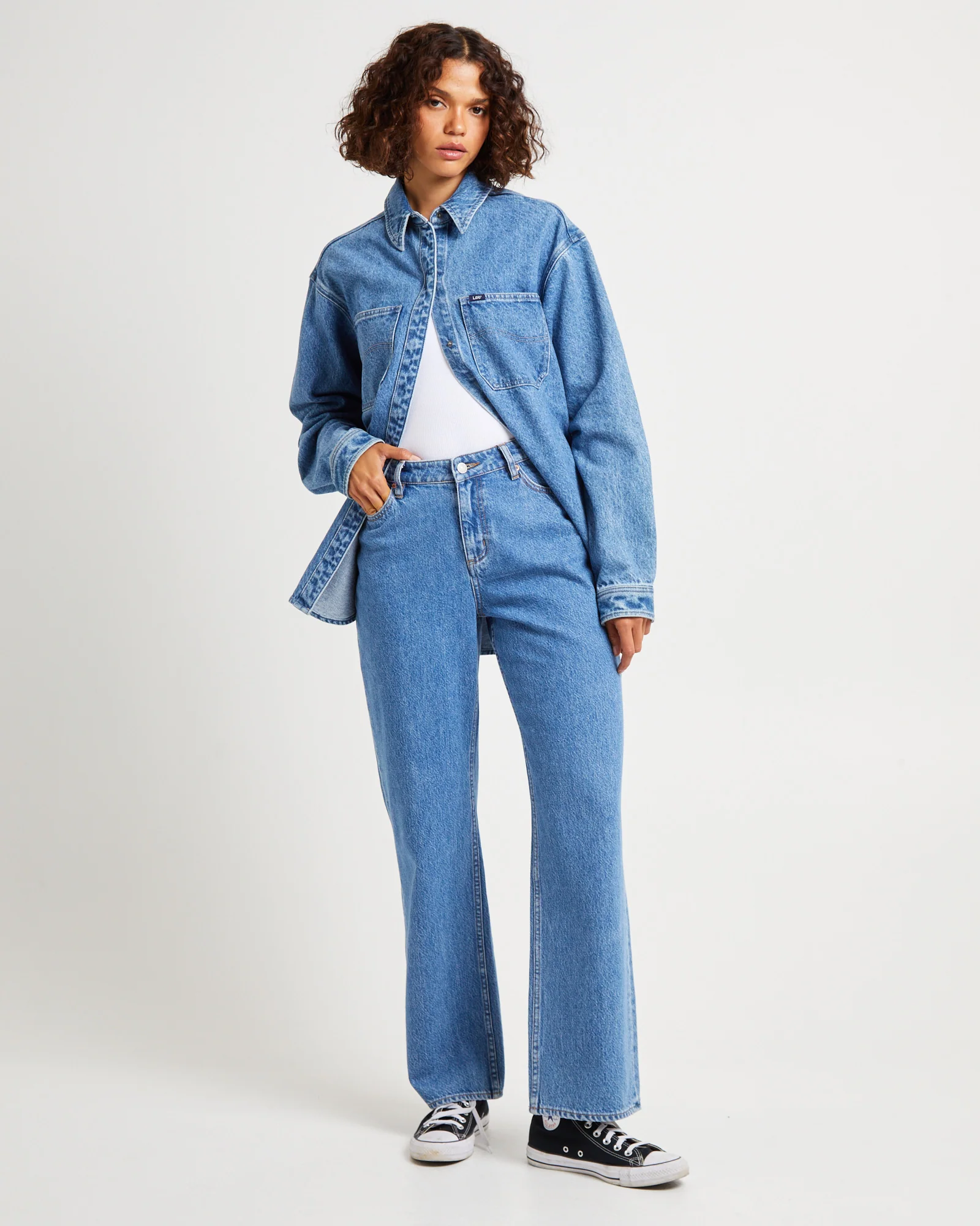 Signature Relaxed Denim Shirt Indigo Rust - Image 4
