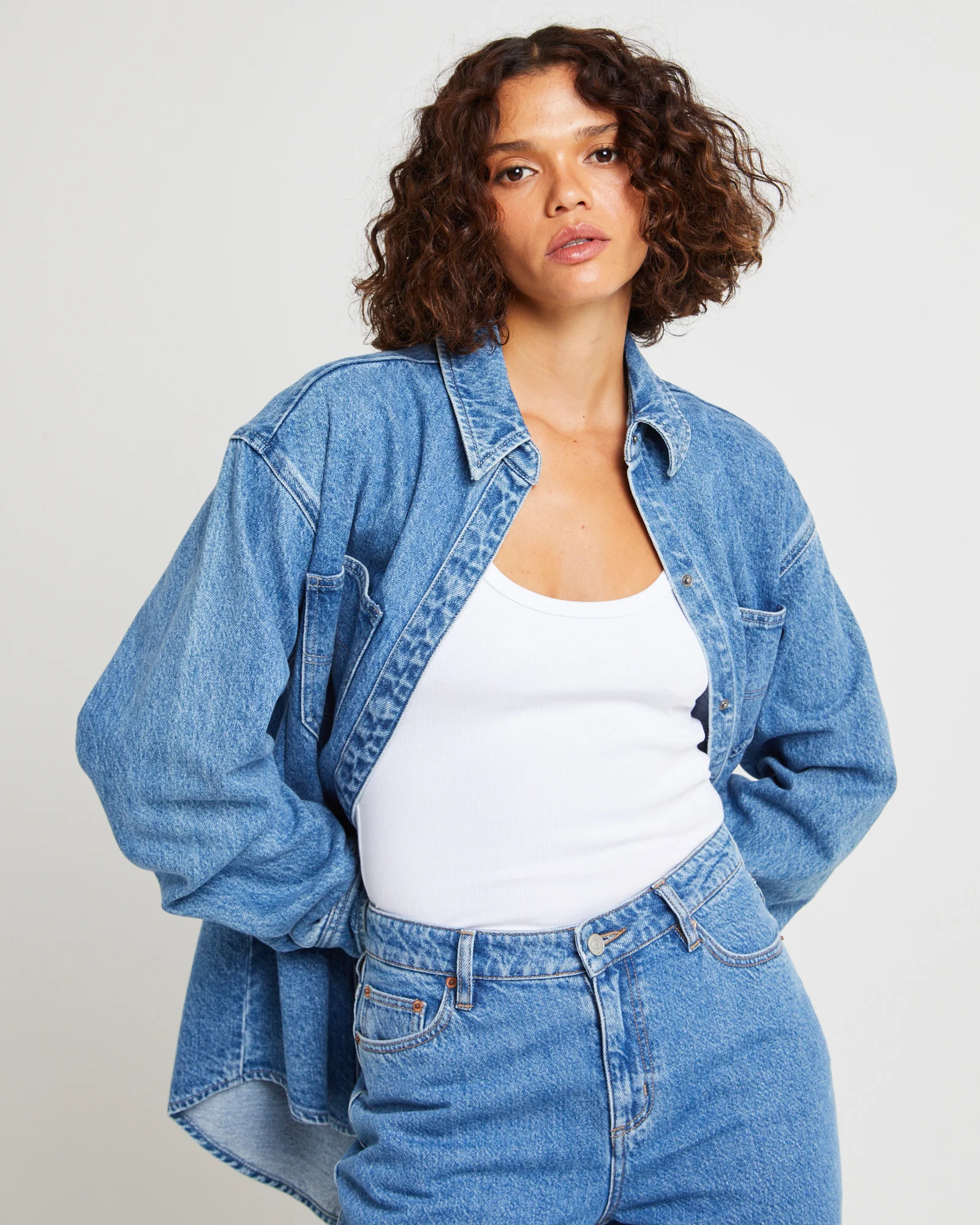 Signature Relaxed Denim Shirt Indigo Rust - Image 6