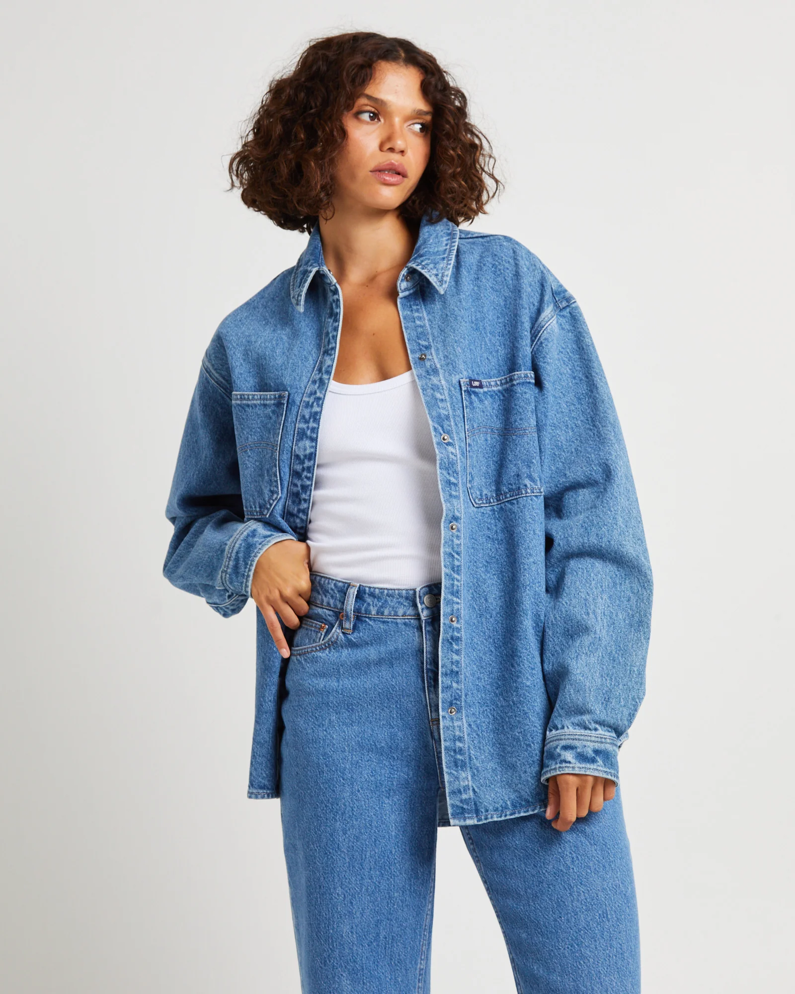 Signature Relaxed Denim Shirt Indigo Rust - Image 7