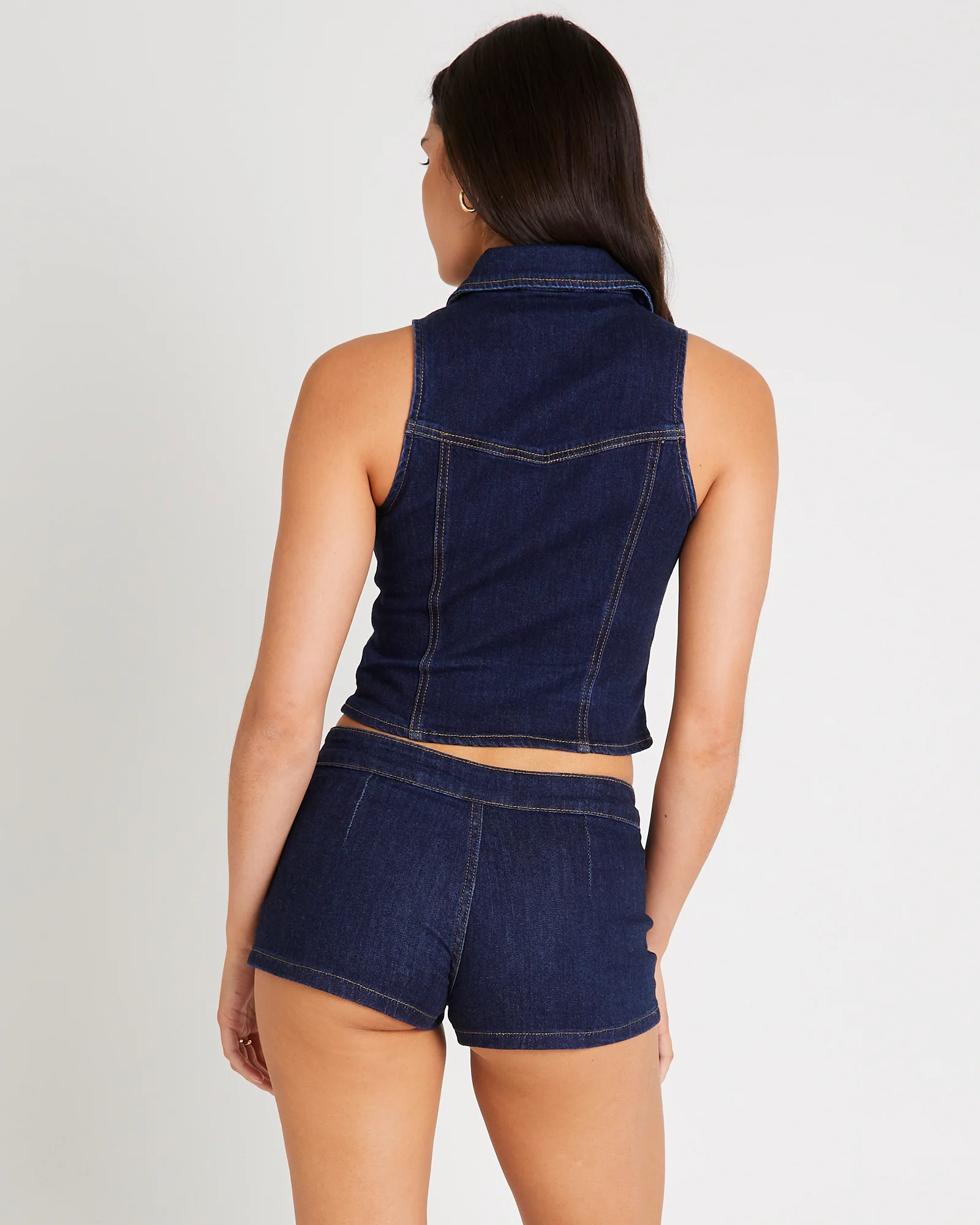 Siska Zip Up Denim Top - Image 3