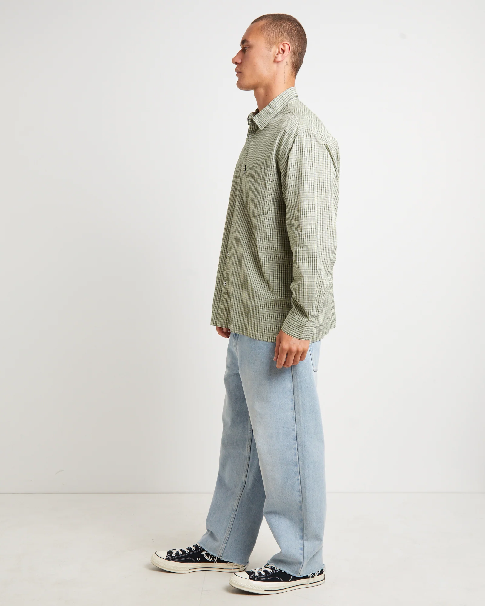 Skate Long Sleeve Shirt in Fatigue Green - Image 4