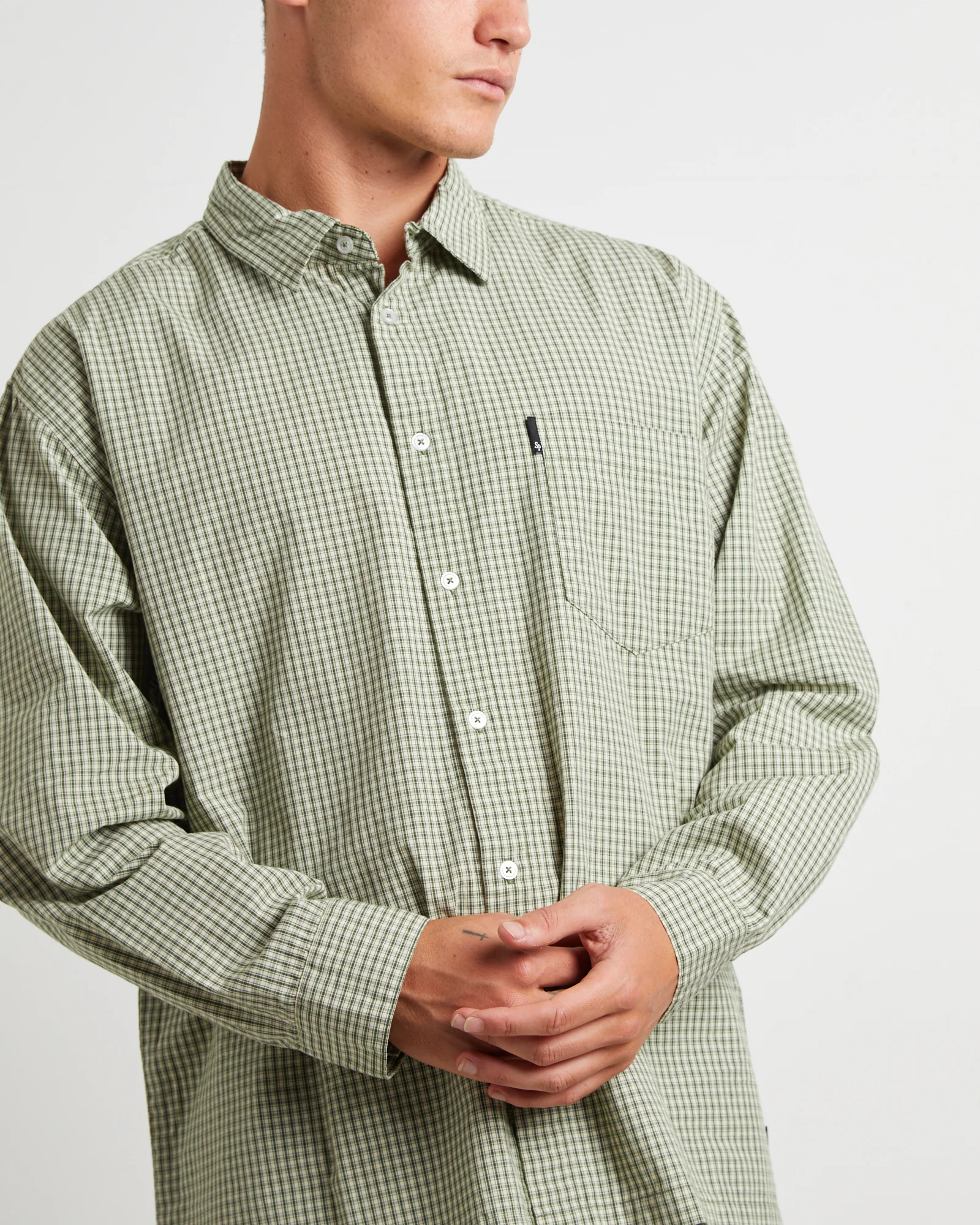 Skate Long Sleeve Shirt in Fatigue Green - Image 5
