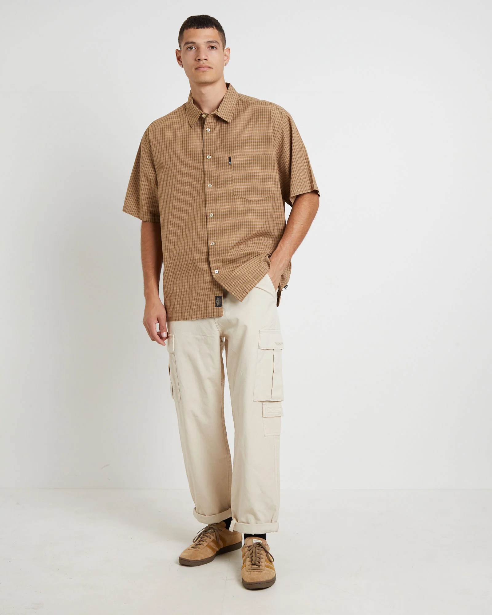 Skate Short Sleeve Shirt in Brown - Image 3