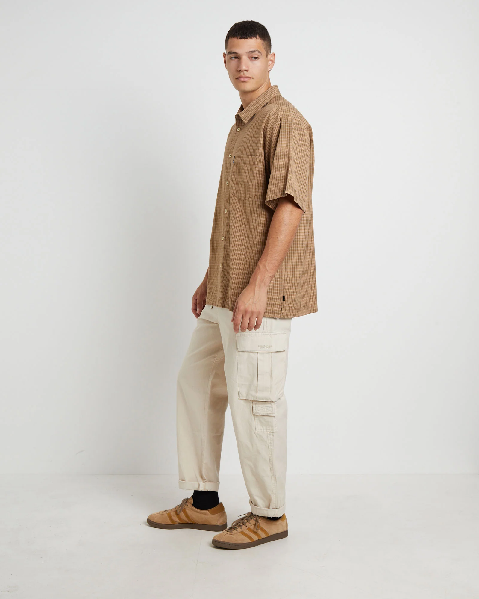 Skate Short Sleeve Shirt in Brown - Image 4