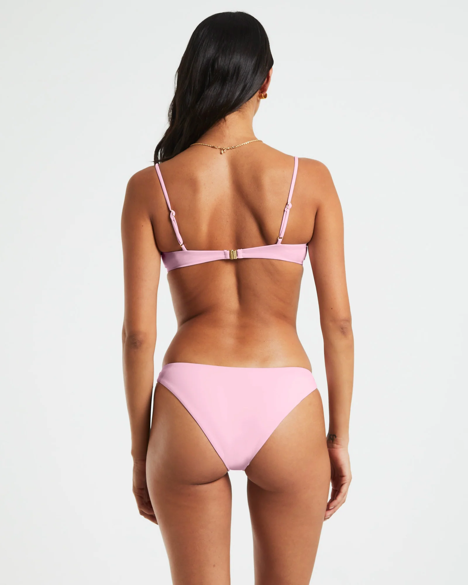 Skinny Strap Underwire Top in Baby Pink - Image 3