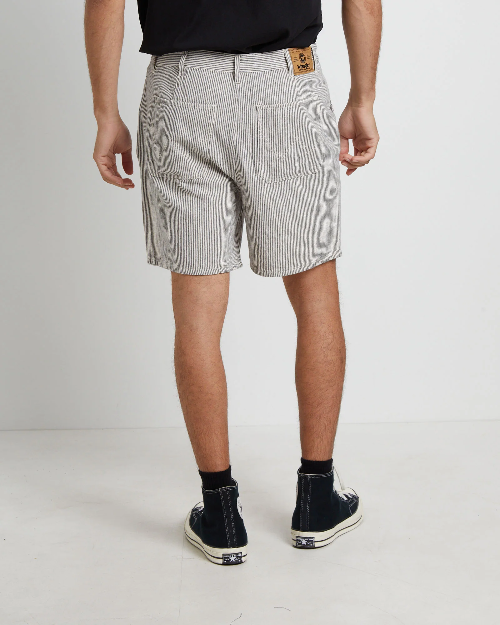 Slacker Worker Shorts in Olive Stripe - Image 2