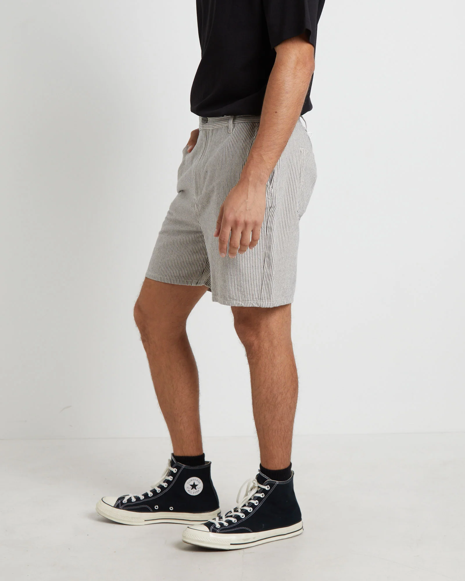 Slacker Worker Shorts in Olive Stripe - Image 4