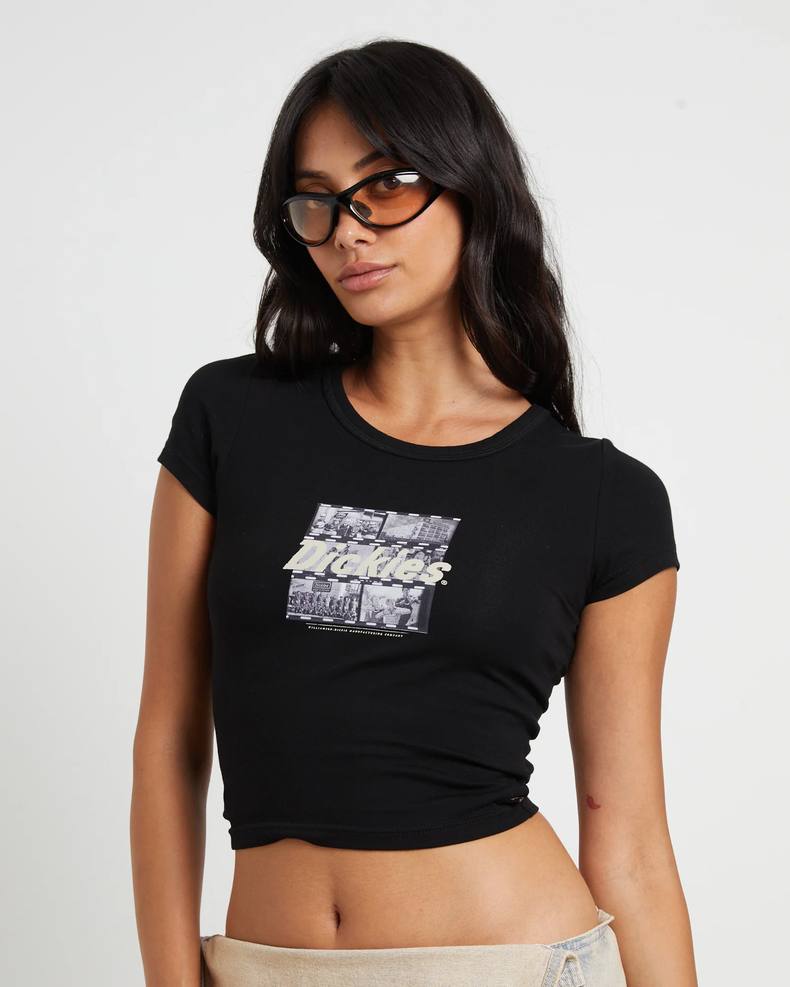 Slide Show Baby Tee in Black - Image 5