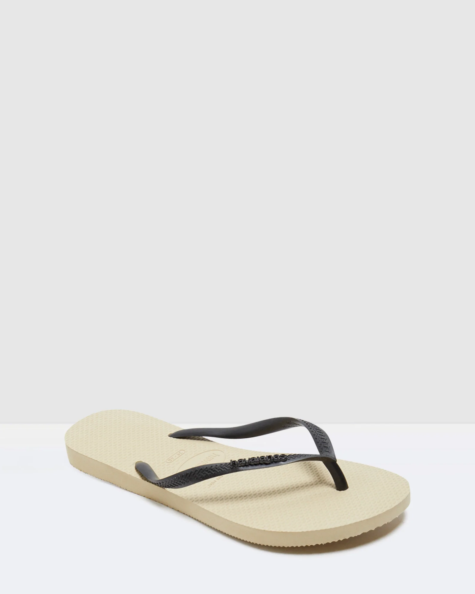 Slim Metal Logo Thongs Sand/Black - Image 3