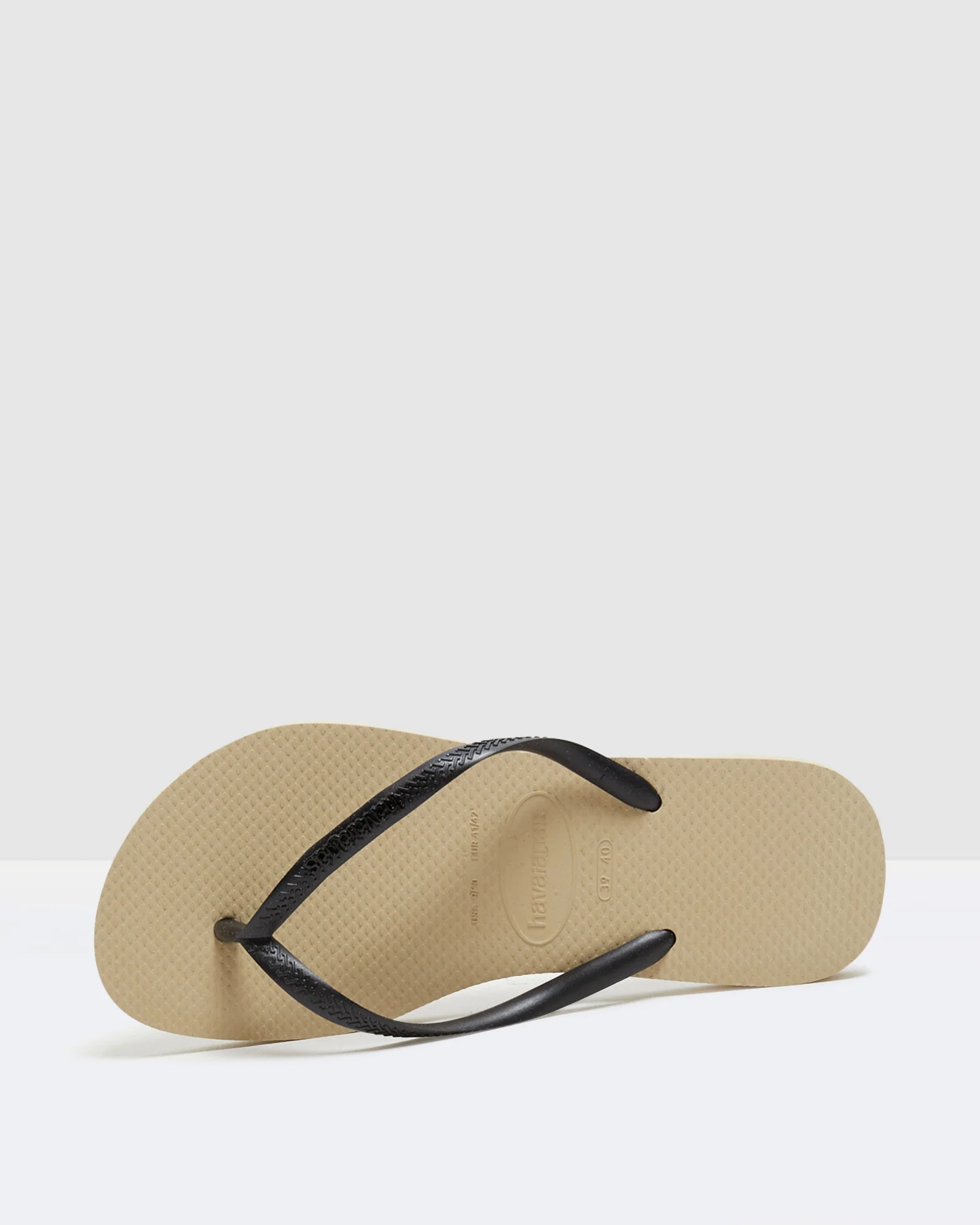 Slim Metal Logo Thongs Sand/Black - Image 4