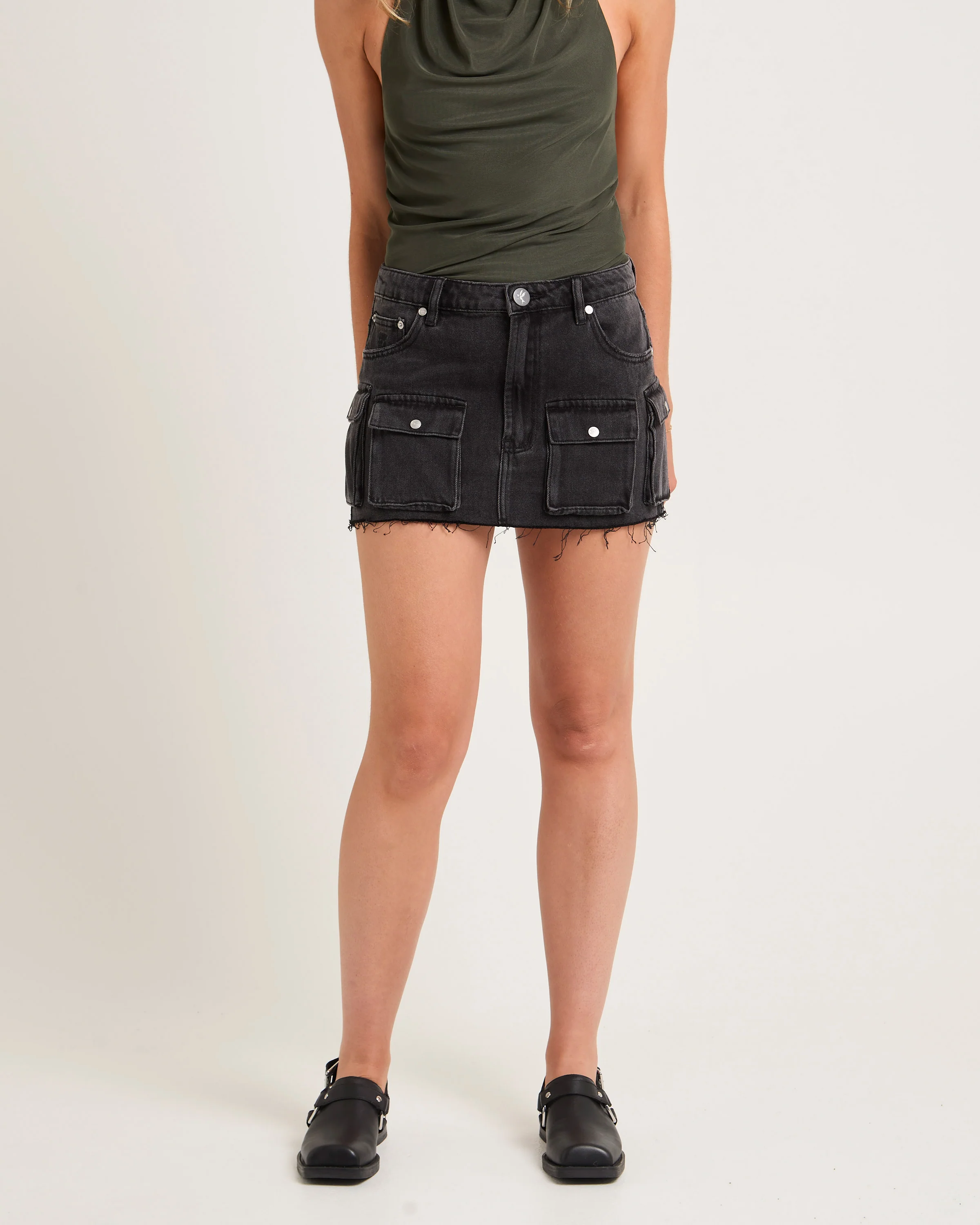 Sloane Low Waist Denim Mini Skirt - Image 4