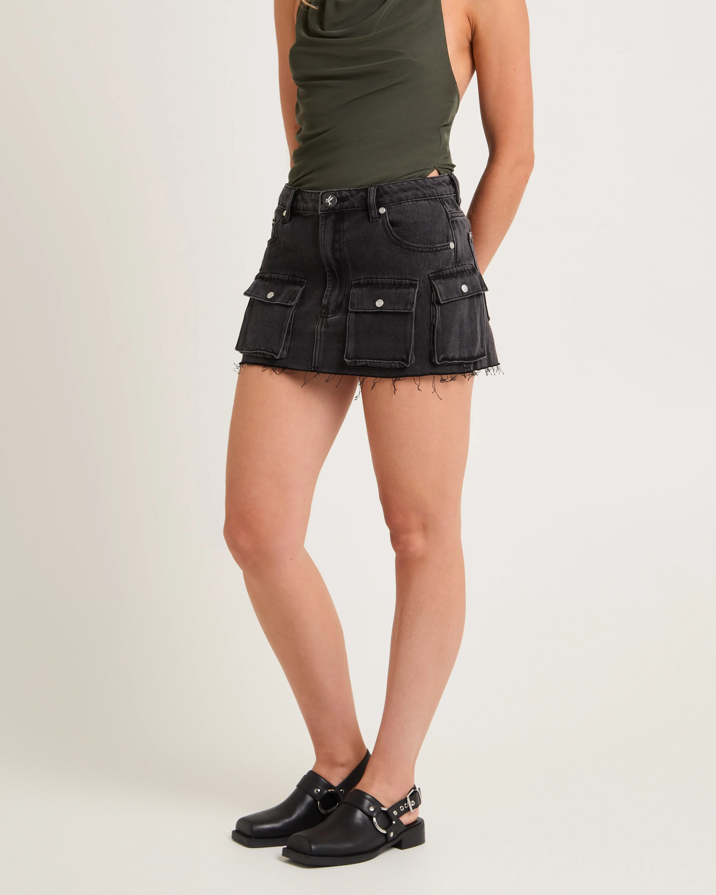 Sloane Low Waist Denim Mini Skirt - Image 5