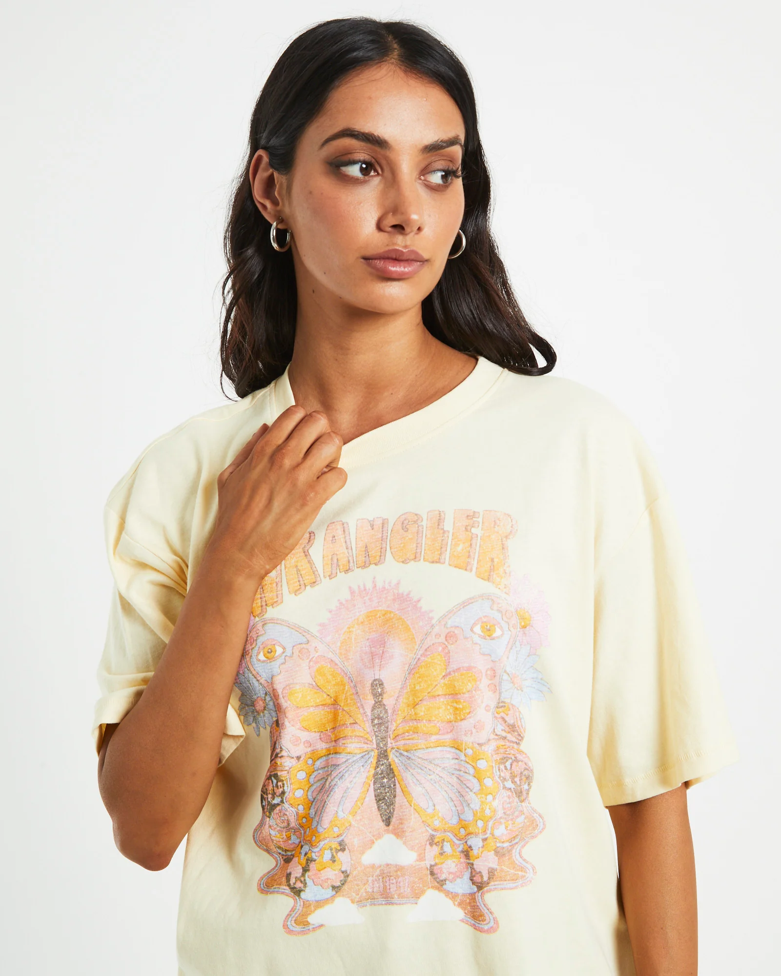 Slouch Short Sleeve T-Shirt in Butterfly Natural - Image 6