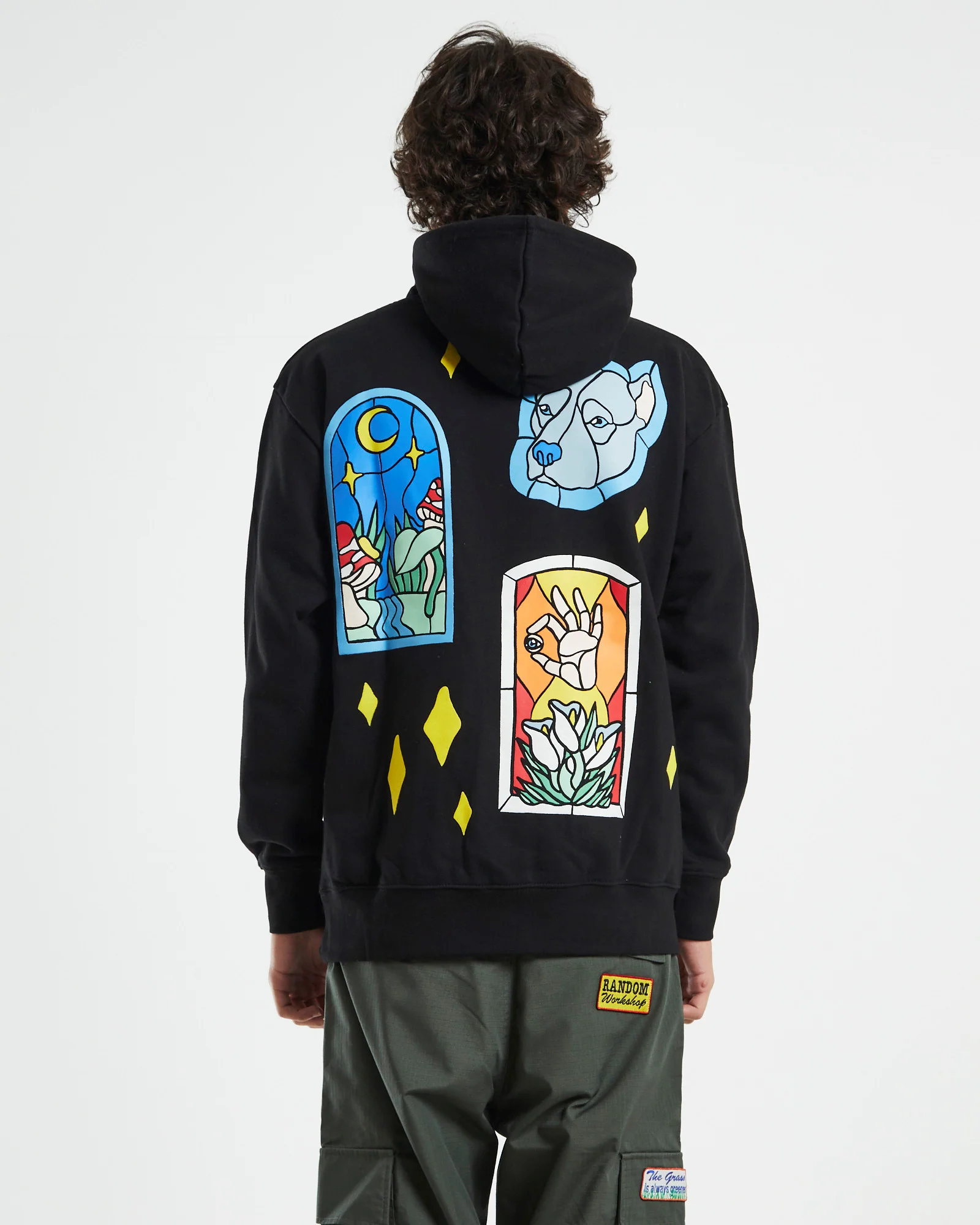 Smiley Cathedral Glass Hoodie Black - Image 2