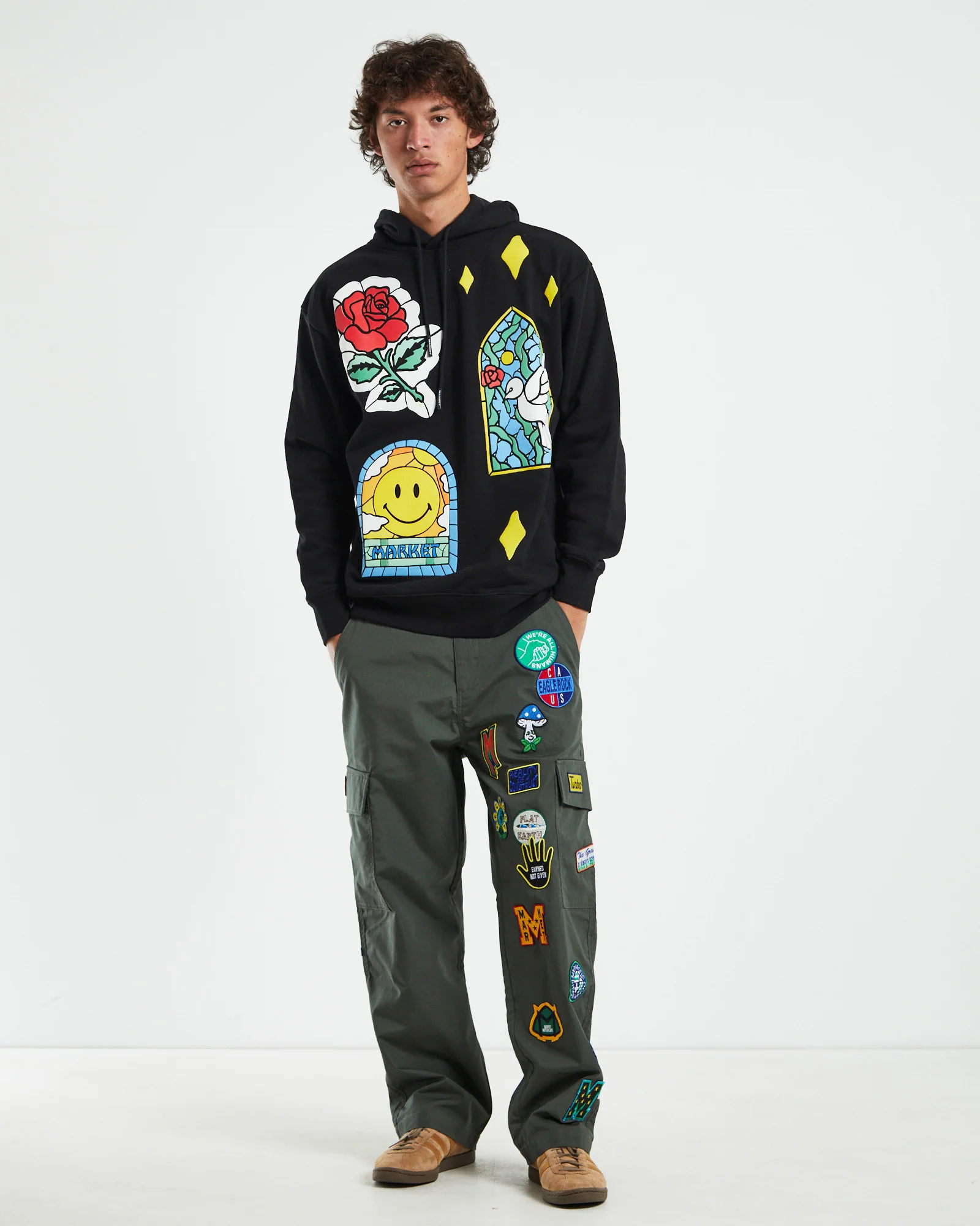 Smiley Cathedral Glass Hoodie Black - Image 3