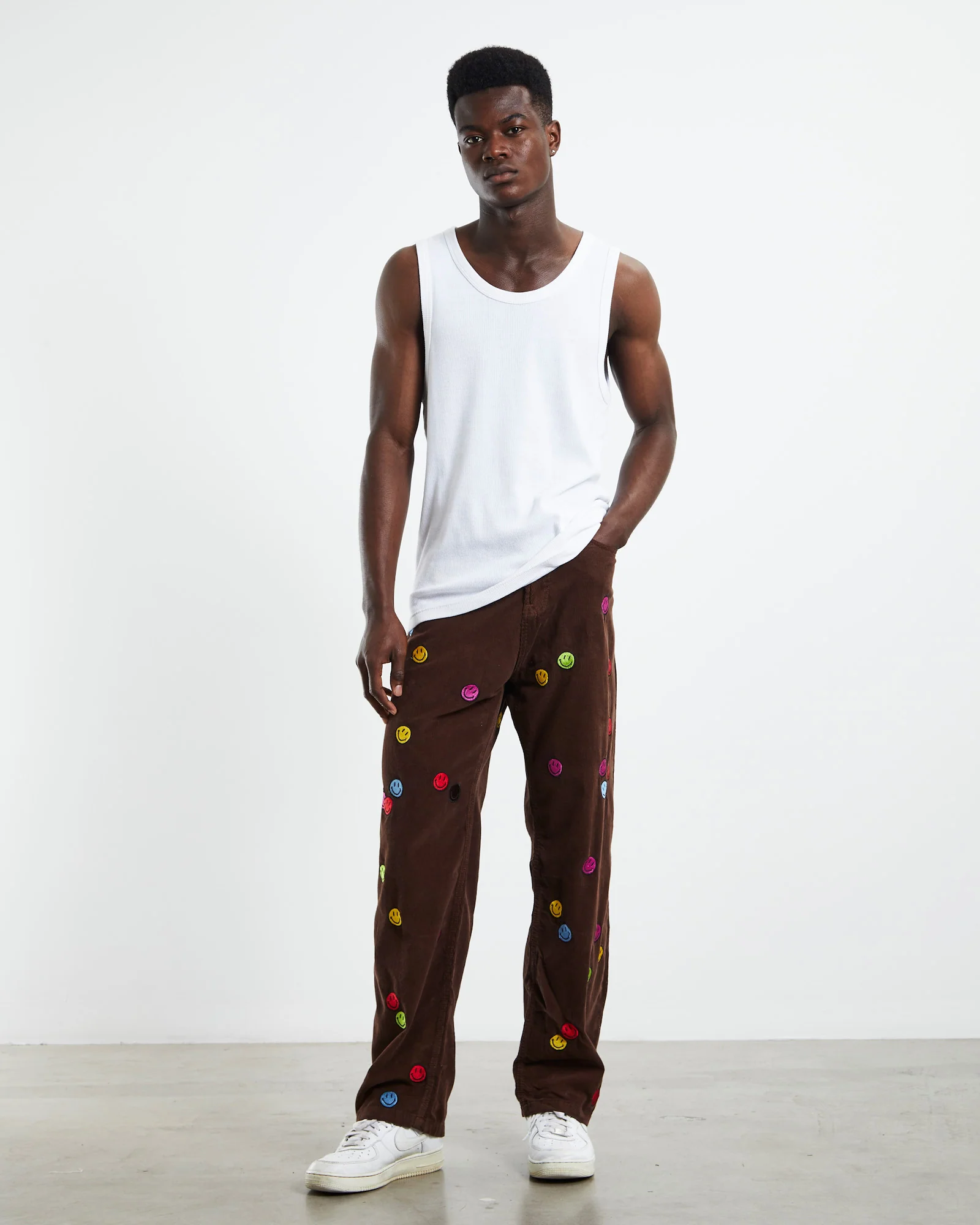 Smiley Contemporary Art Market Pants Brown - Image 3