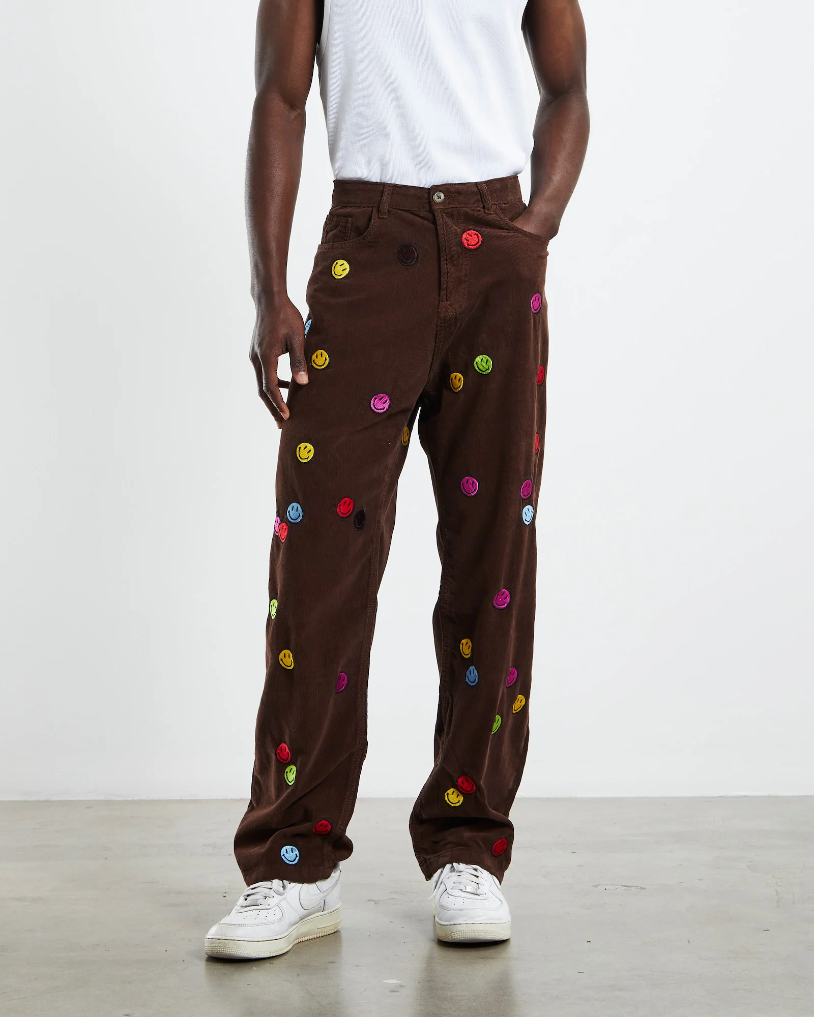 Smiley Contemporary Art Market Pants Brown - Image 5