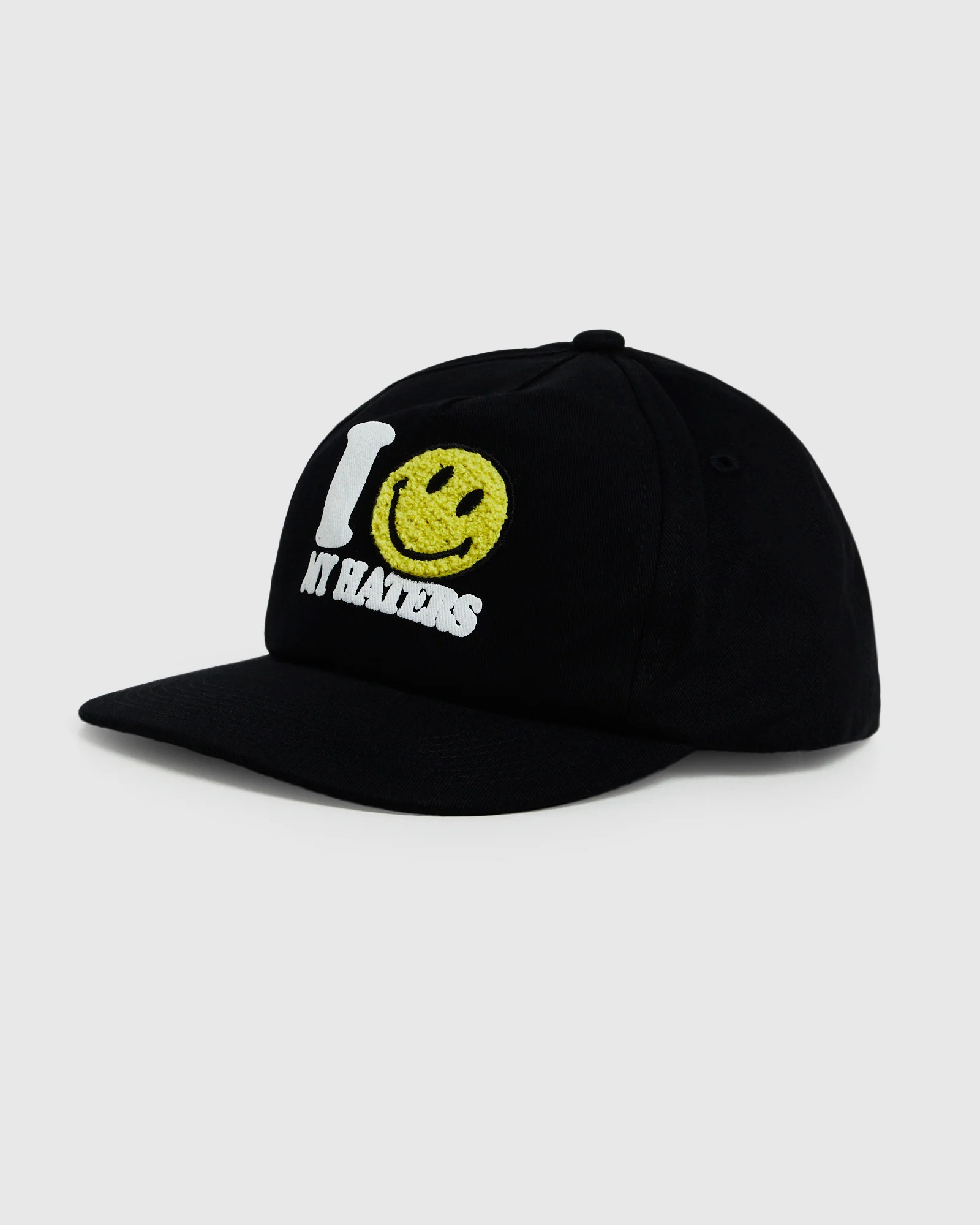Smiley Haters 5 Panel Hat Vintage Black - Image 3