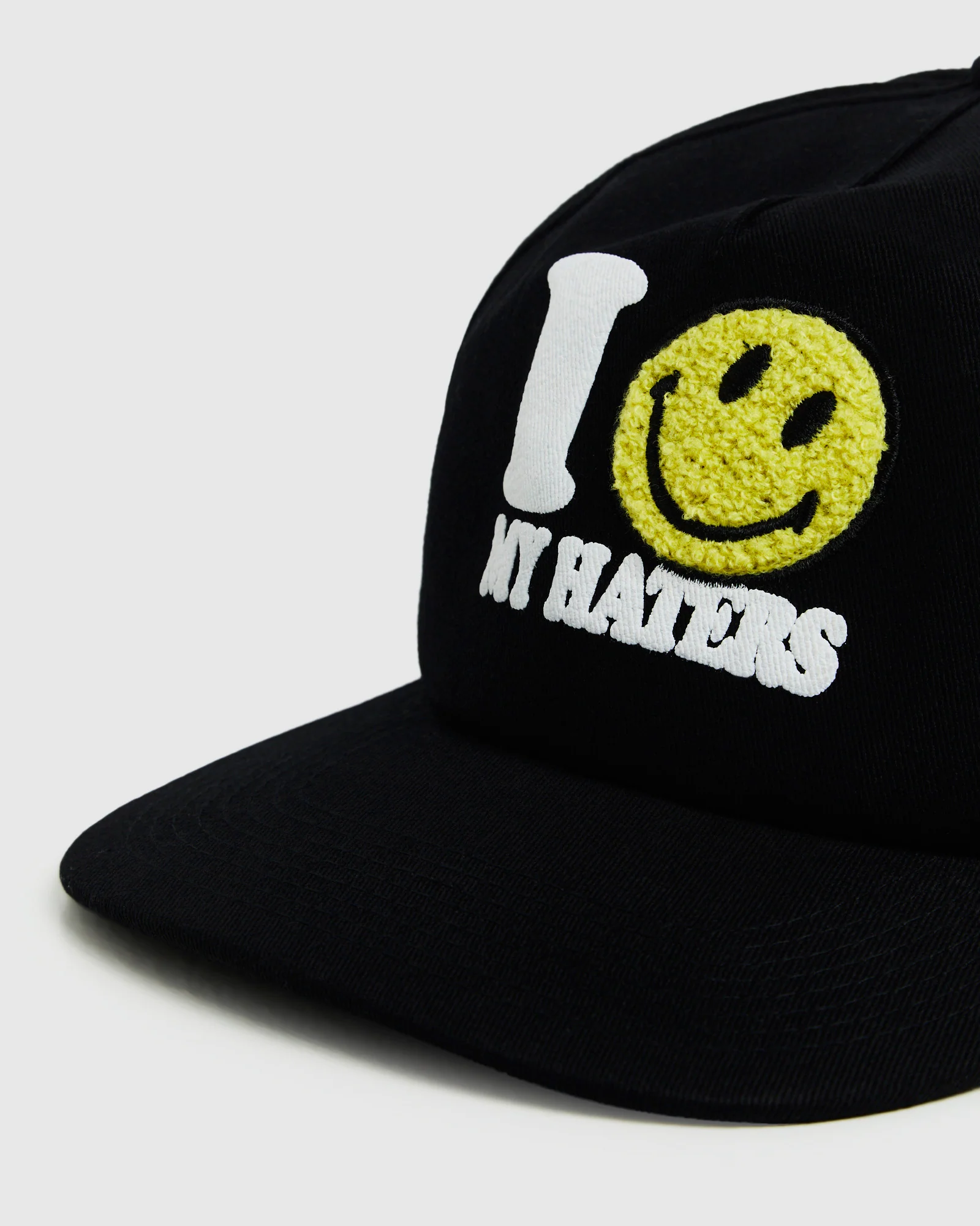 Smiley Haters 5 Panel Hat Vintage Black - Image 6