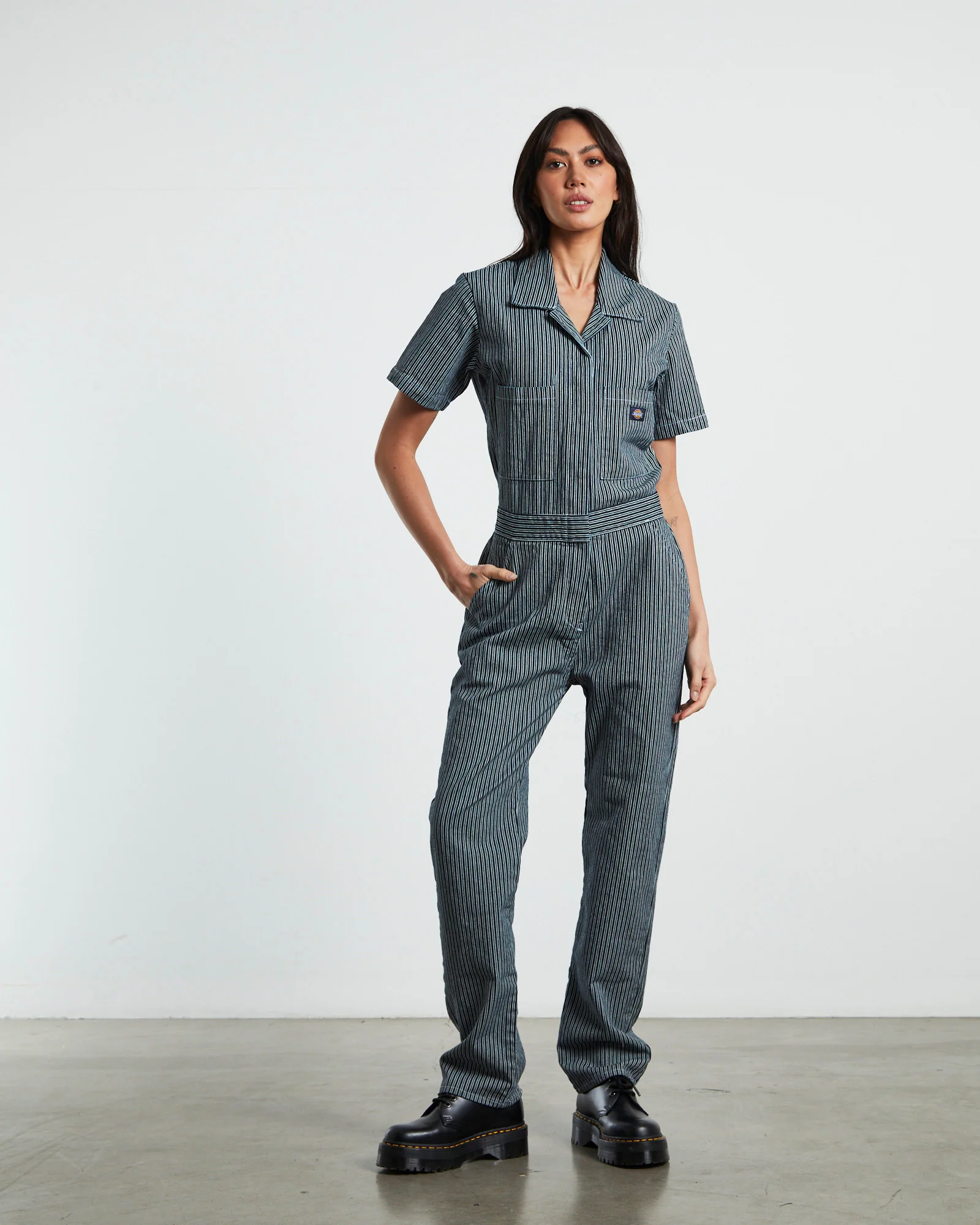 Smithville Denim Jumpsuit Hickory Stripe - Image 3