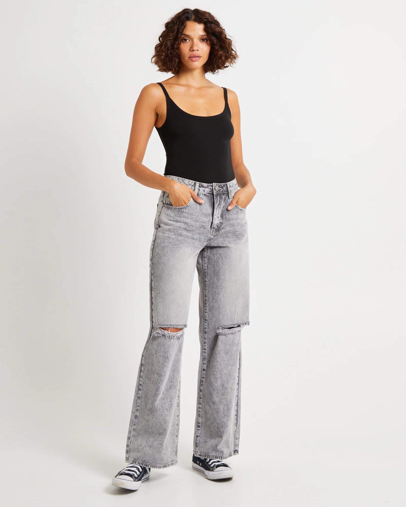Smoke Jackson Mid Waist Wide Denim Jeans - Image 3