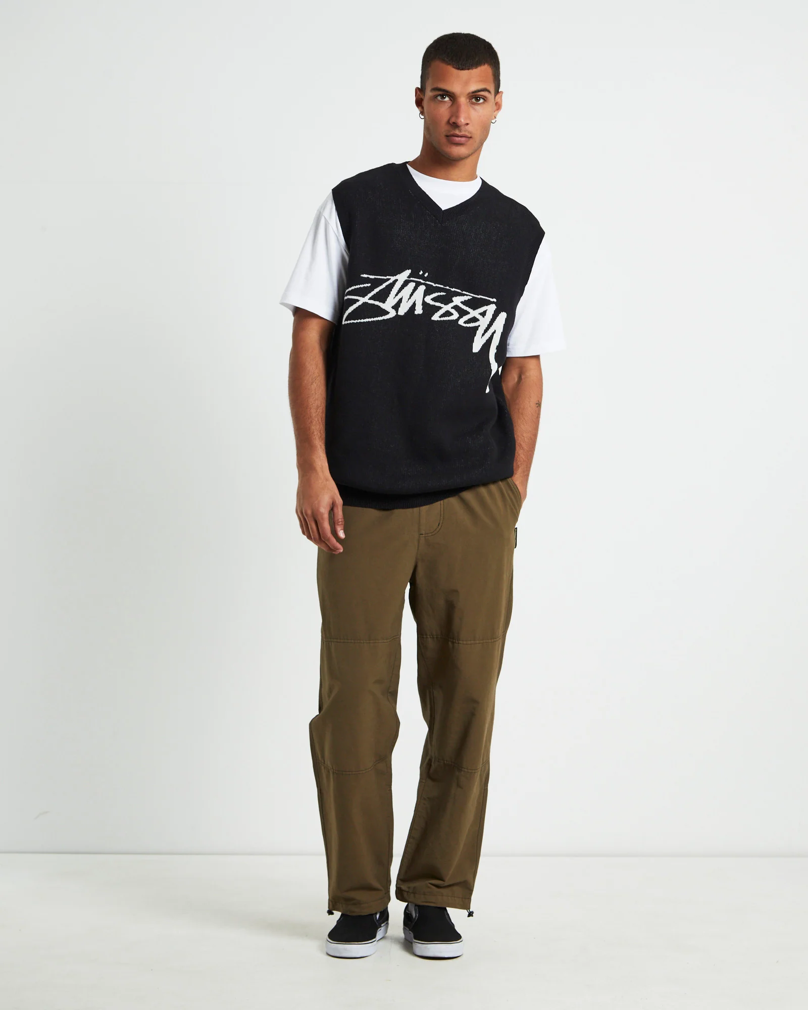 Smooth Stock Knit Vest Black - Image 3
