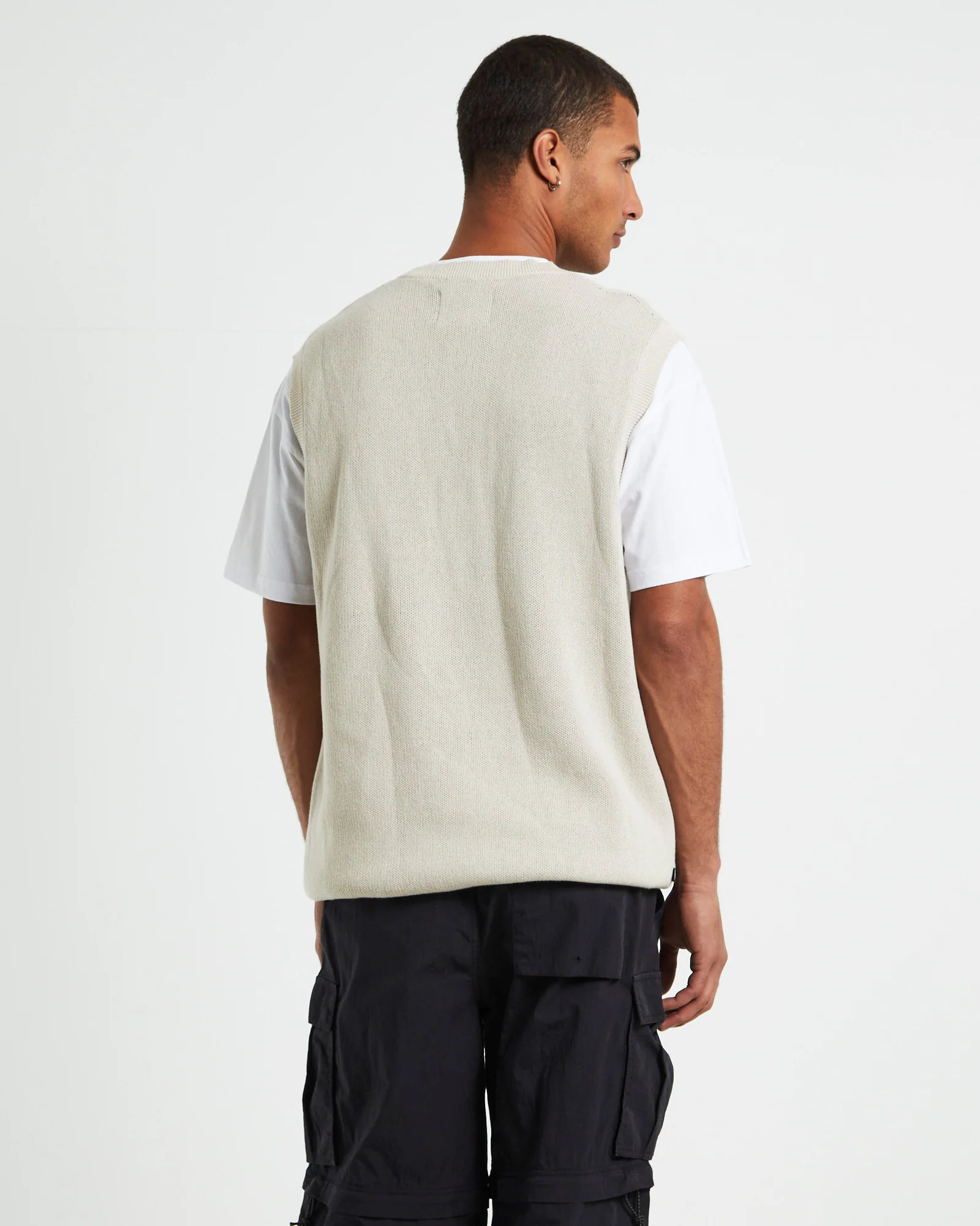 Smooth Stock Knit Vest Cream - Image 2