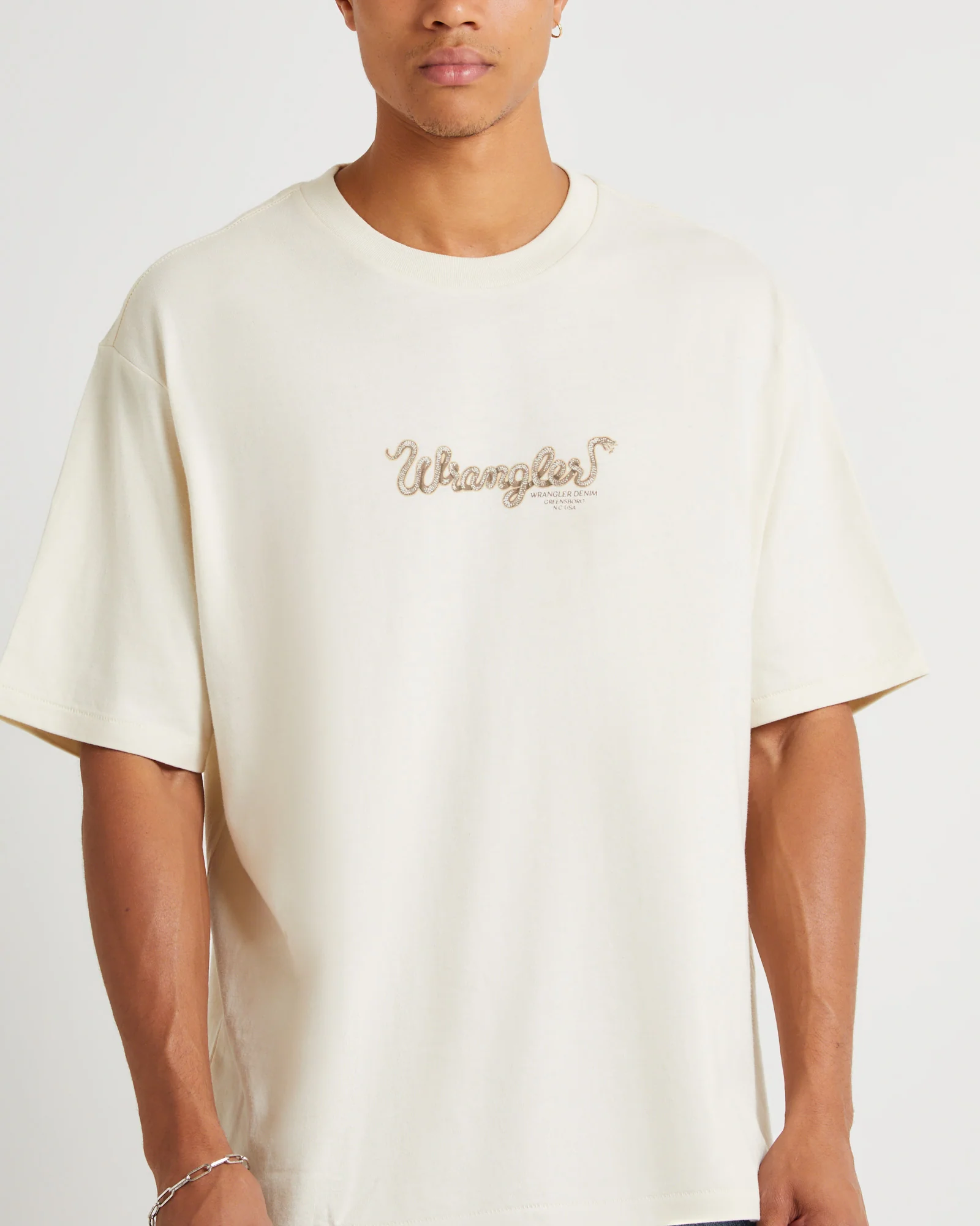 Snake Charm Slacker T-Shirt Ecru - Image 5