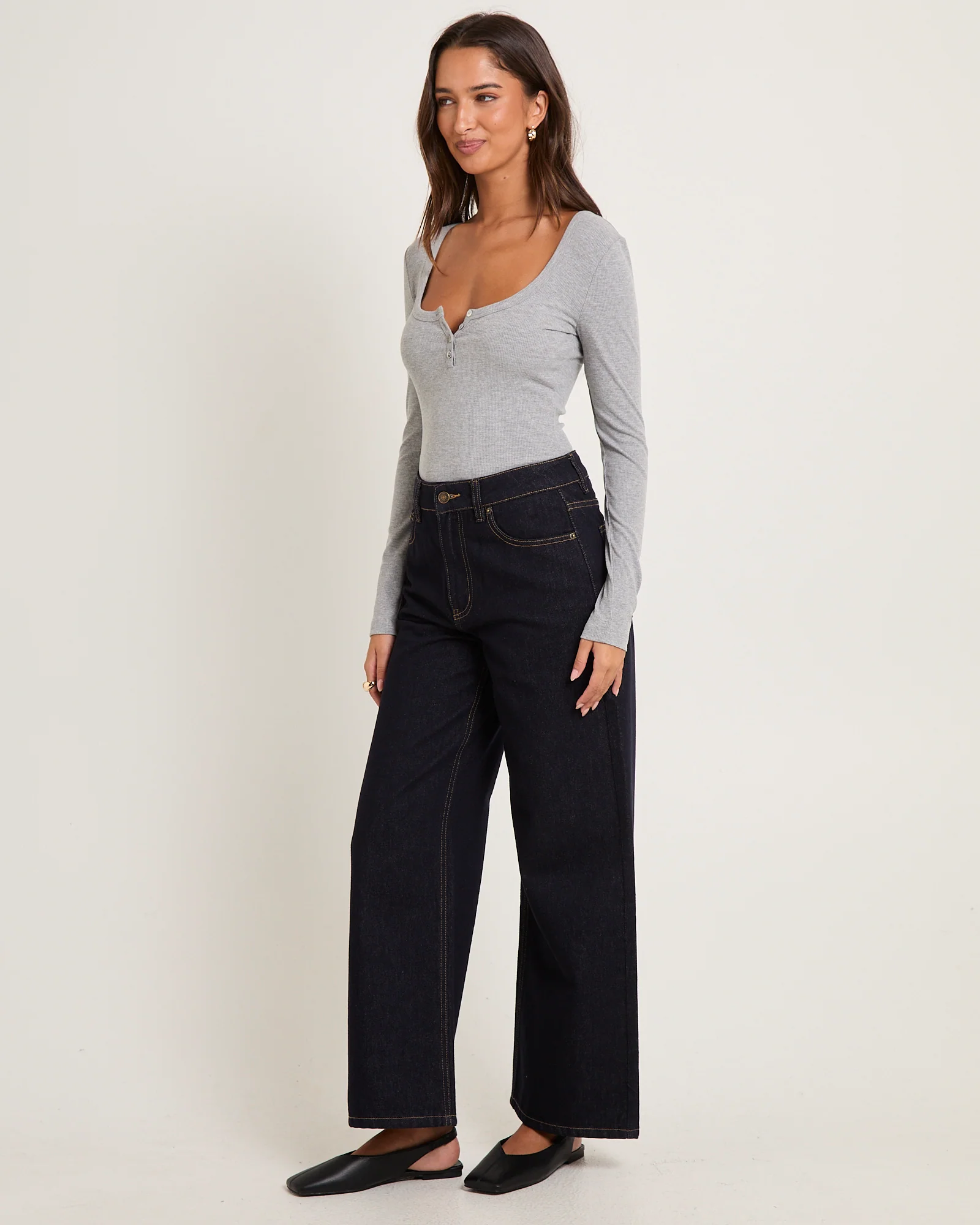 Soft Knit Rib Button Bodysuit - Image 4