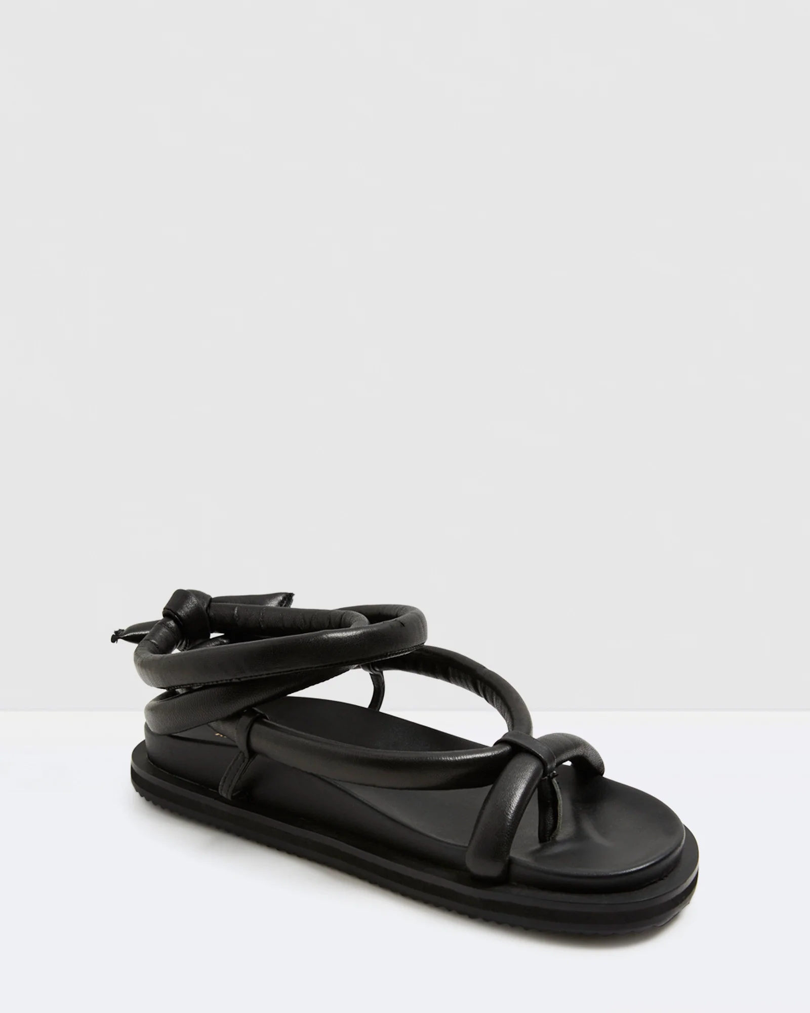 Soki Leather Sandals Black - Image 2