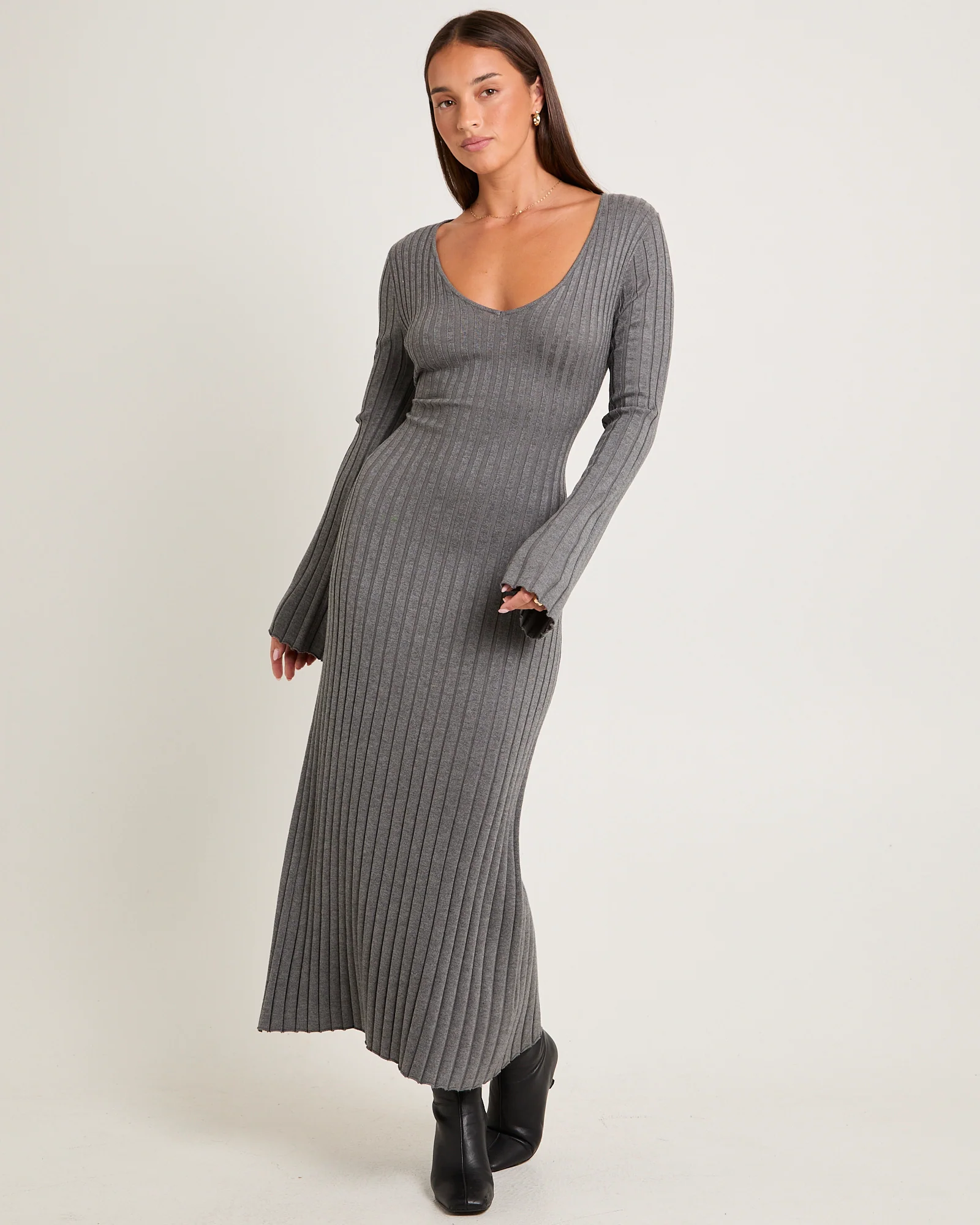 Sophie Long Sleeve Rib Knit Dress - Image 4
